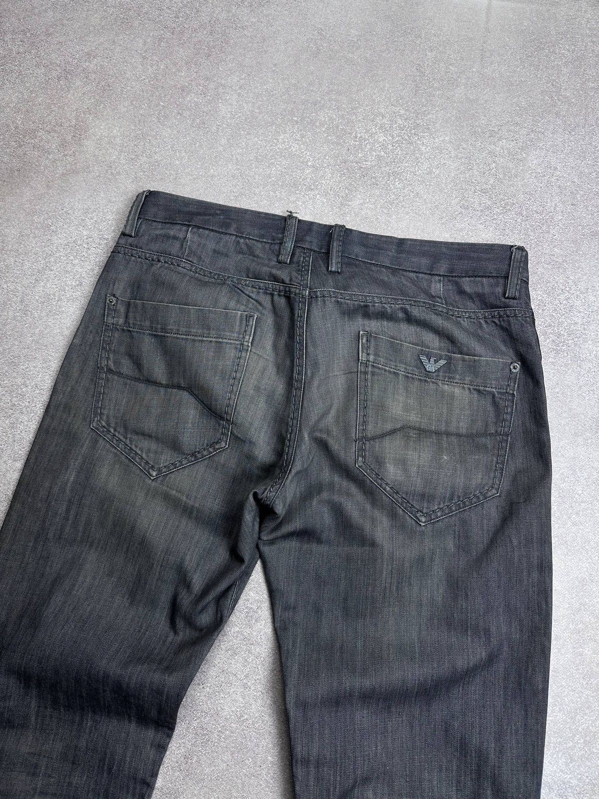 Armani Vintage Armani Metal Logo Baggy Jeans Rare 33 Size US 33 - 3 Thumbnail