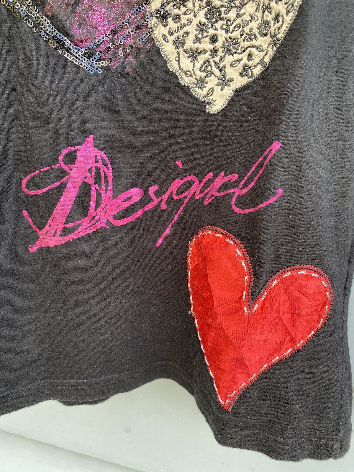 Japanese Brand Desigual Love Hearts Embroidery Size M / US 6-8 / IT 42-44 - 9 Thumbnail