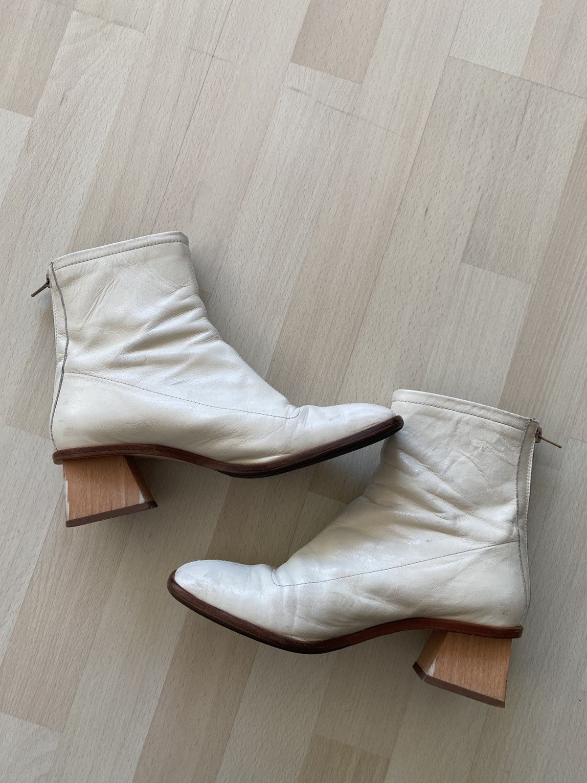 Paloma Wool Paloma Wool Leather Wood Heel Back Full Zip Shoes Size US 9 / IT 39 - 7 Thumbnail