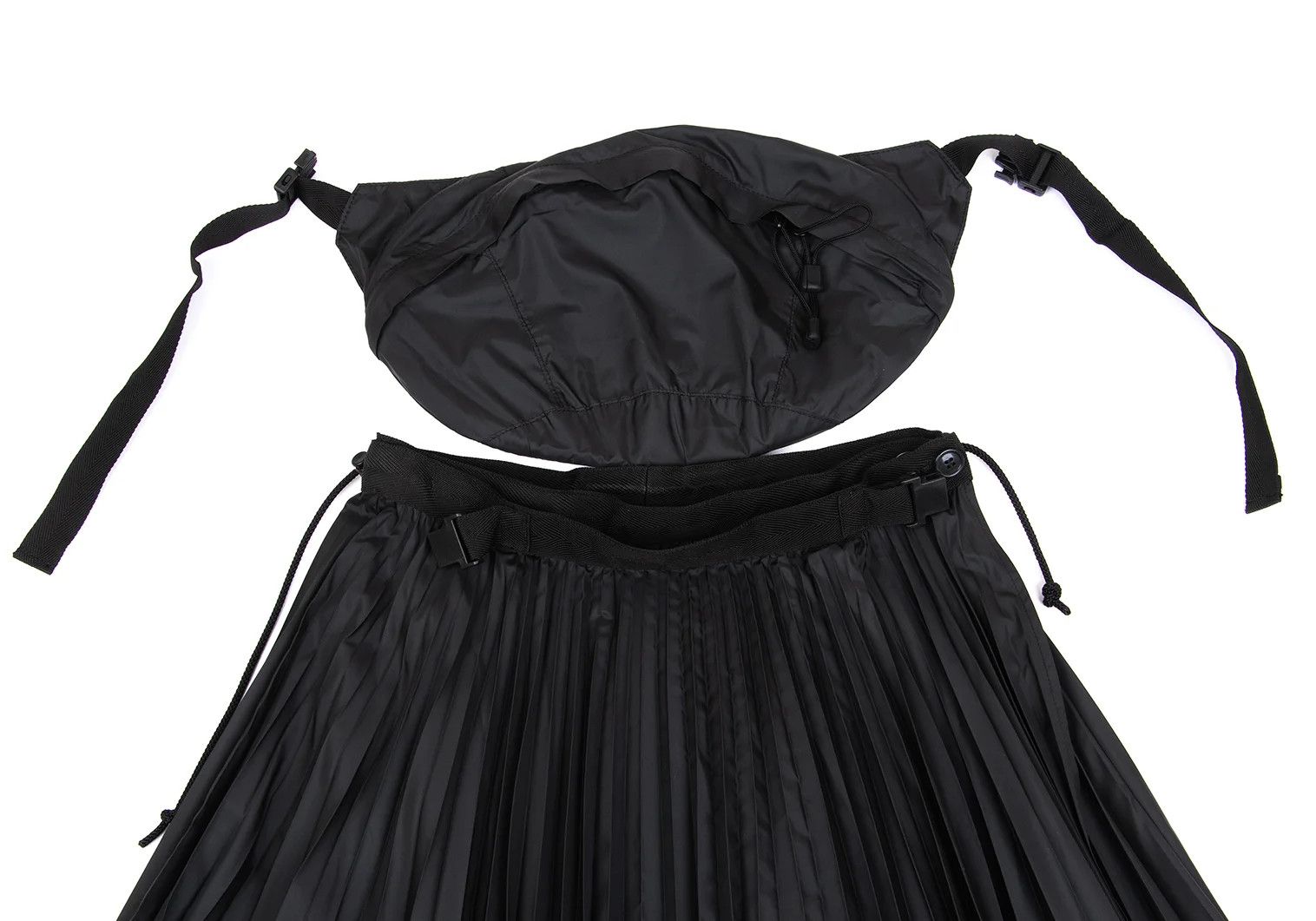Junya Watanabe Accordion Pleats Wrap Skirt with Waist Pouch in Black Size US 30 / EU 46 - 5 Thumbnail