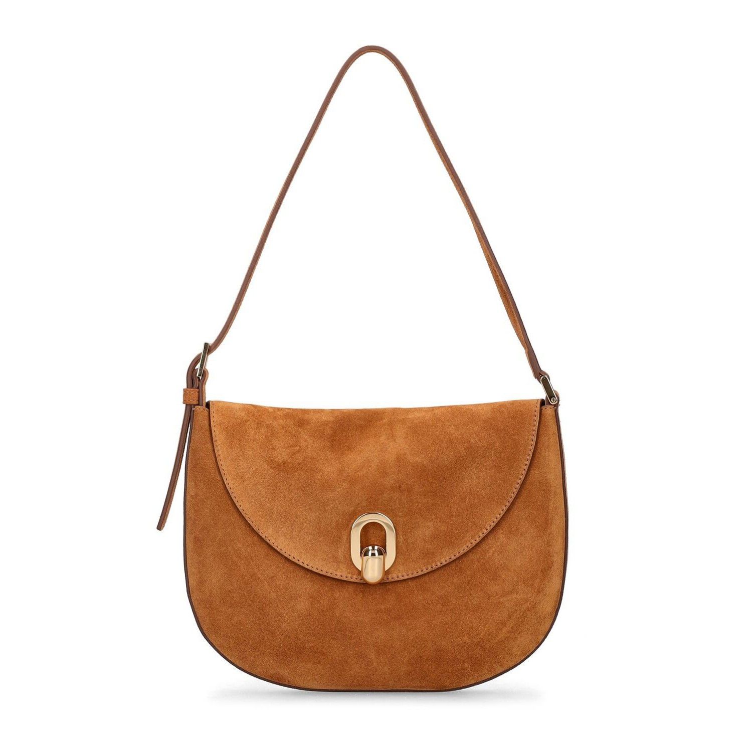 SAVETTE The Tondo Saddle Brown Suede Hobo Bag New And Authen