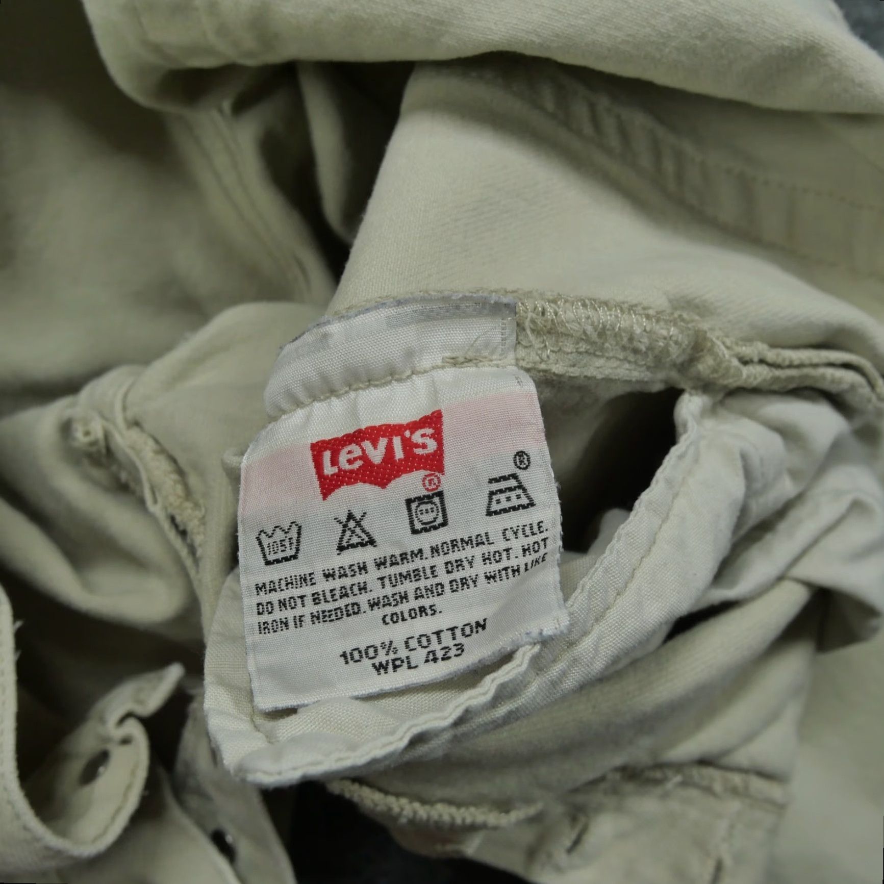 Levi's VINTAGE Levi's 501 Jeans Mens 38x30 Tan Khaki Button Fly Denim Straight Grunge 90s Pockets Distressed Mens Size US 37 - 7 Thumbnail