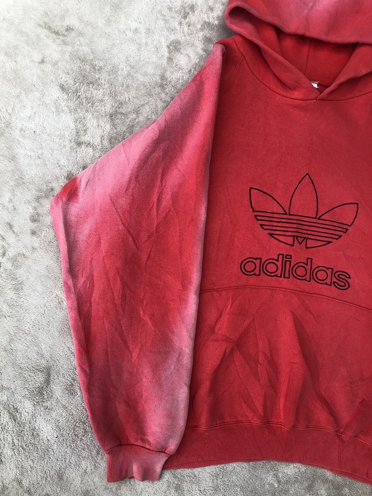 Vintage Vintage 80s Adidas Big Logo Distressed Hoodie Size US XL / EU 56 / 4 - 8 Thumbnail