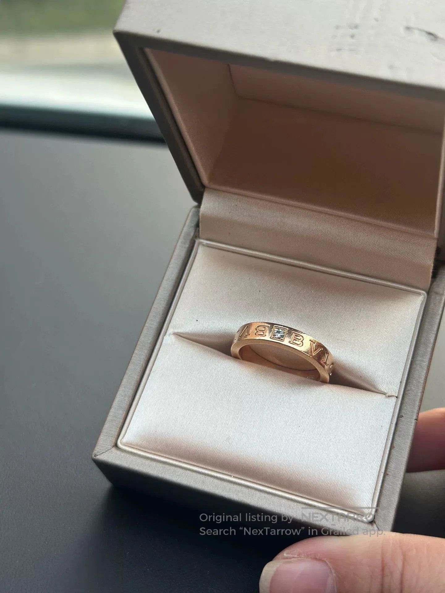 Bvlgari Bvlgari Rose Gold Single Diamond Ring. Size ONE SIZE - 1 Thumbnail