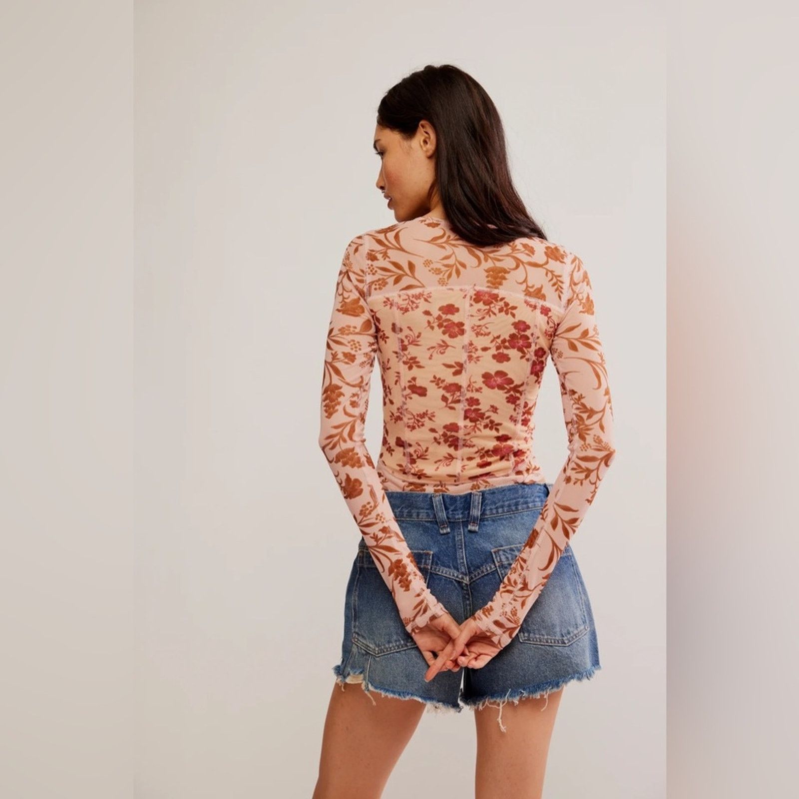 Free People 🎉LAST PIECE🎉Free People Betty's Garden Top in Coral Combo Size XL / US 12-14 / IT 48-50 - 6 Thumbnail