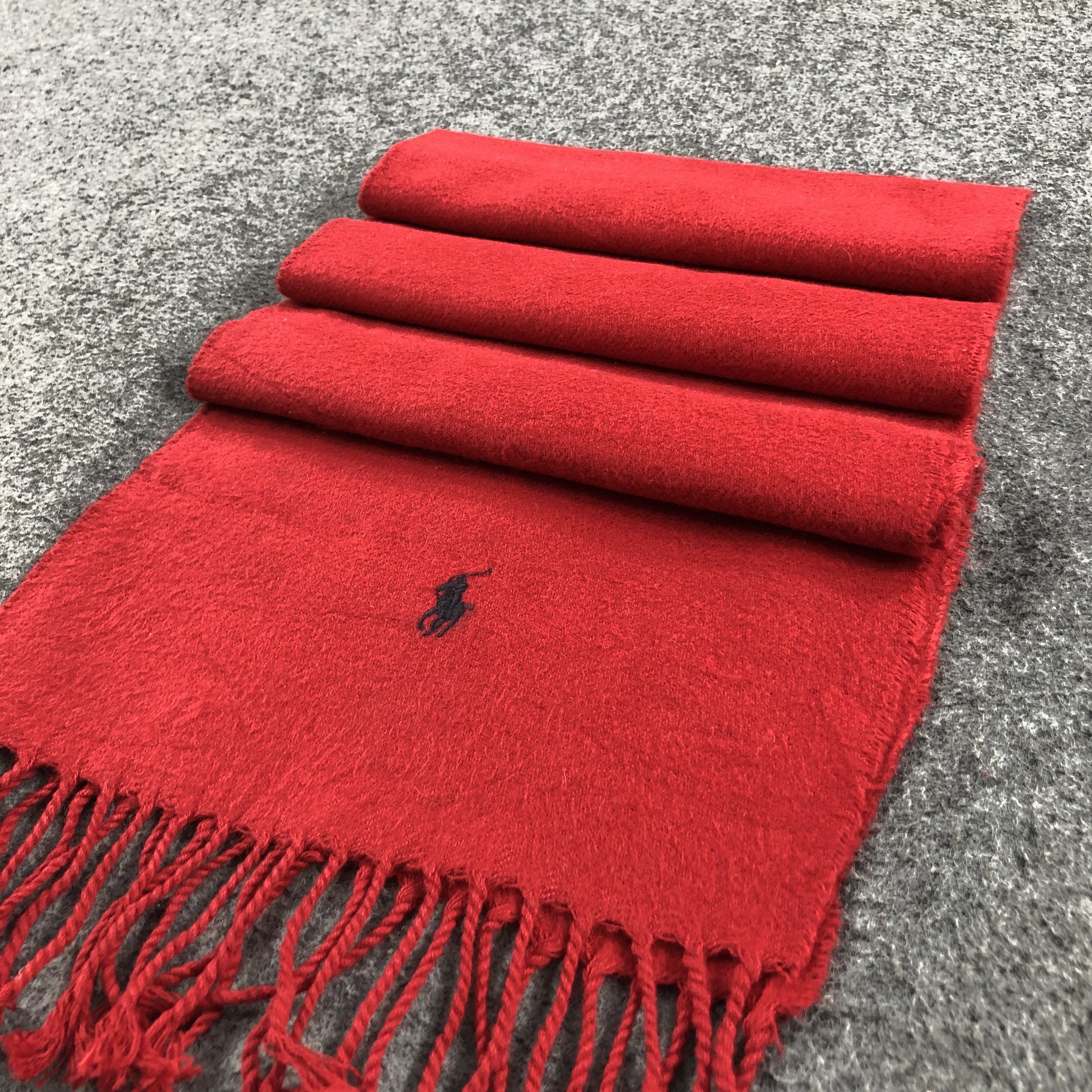 Polo Ralph Lauren Polo Ralph Lauren Red Cotton Scarf Muffler V856 Size ONE SIZE - 3 Thumbnail