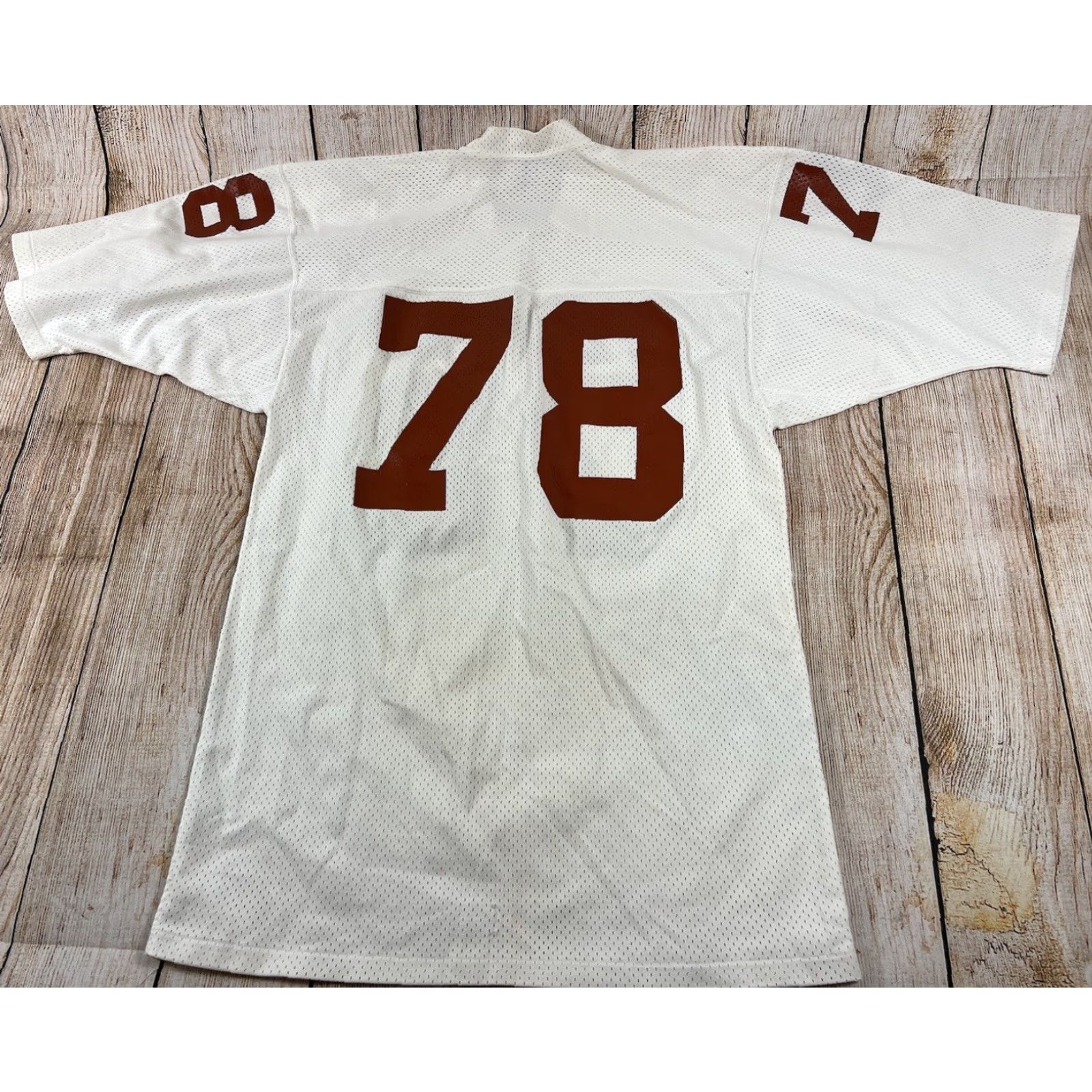 Vintage VINTAGE Medalist Jersey Texas Football White Orange #78 L Men White Jersey Football Texas 90s VINTAGE Size US L / EU 52-54 / 3 - 2 Thumbnail