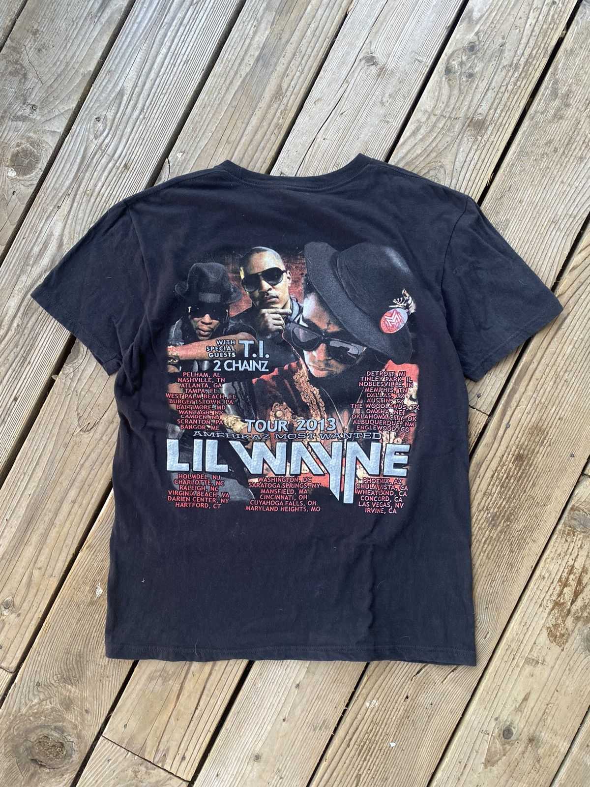 Rap Tees 2013 Lil Wayne 2 Chainz T.I. Rap Tour Tee Size US L / EU 52-54 / 3 - 2 Thumbnail