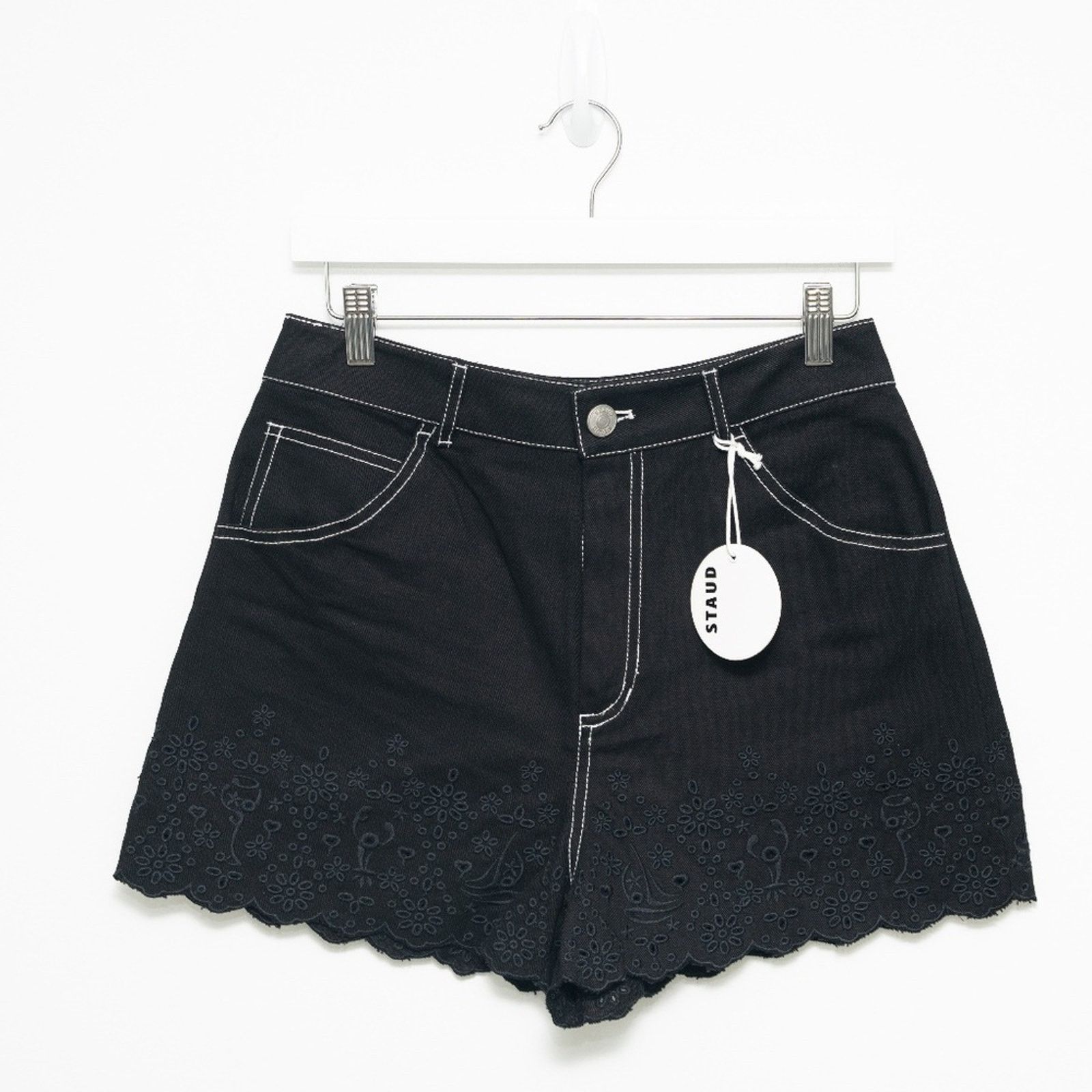 Staud Staud. Noemie Black Eyelet Short. Size 30" / US 8 / IT 44 - 2 Thumbnail