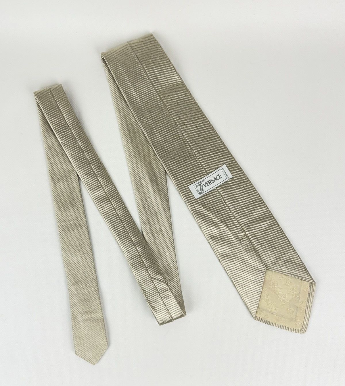 Versace Gianni Versace 100% silk Tie Beige Necktie Men Top Luxury Size ONE SIZE - 7 Thumbnail