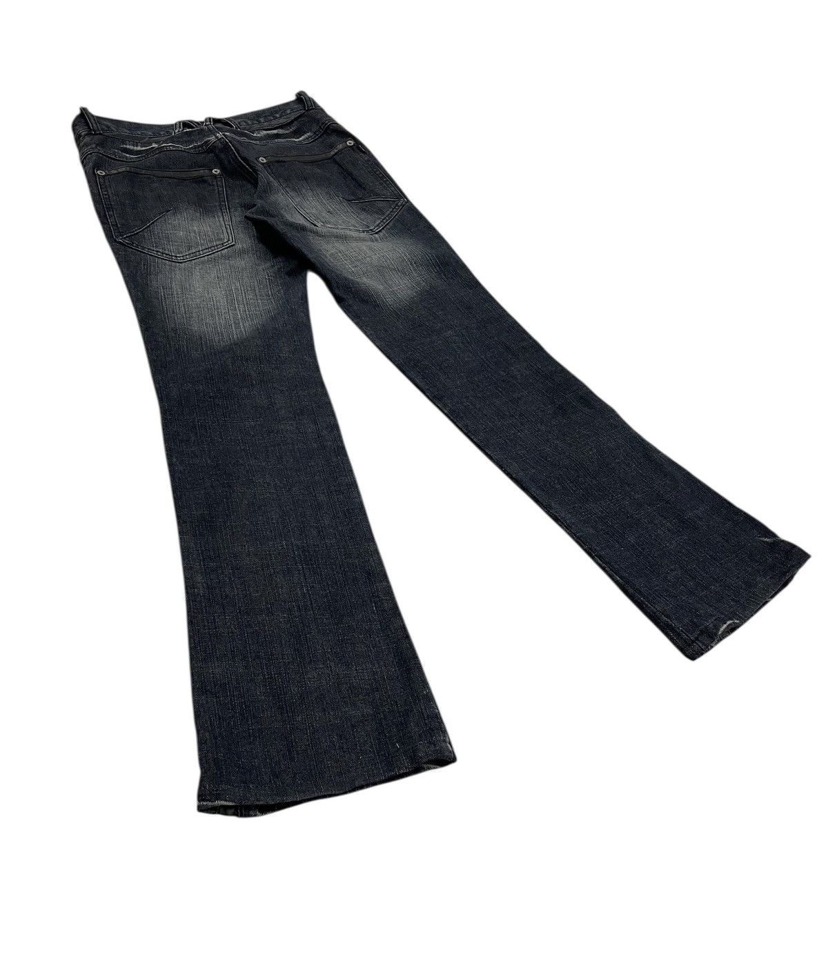 If Six Was Nine × Japanese Brand × Morgan Homme Morgan Homme Japan Leather Stripe Flare Jeans Size US 30 / EU 46 - 9 Thumbnail