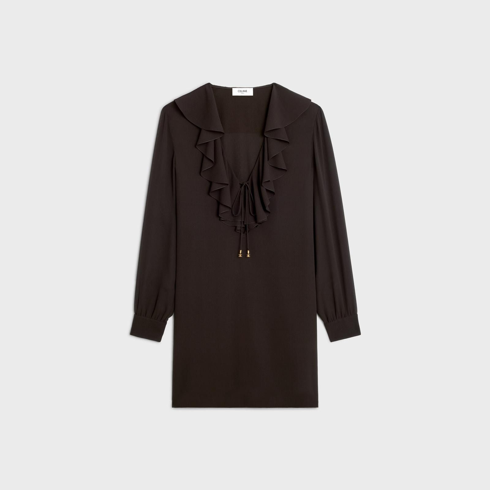 Celine o1w1db10125 2R78I856C Silk Georgette Mini Dress Size M / US 6-8 / IT 42-44 - 1 Thumbnail