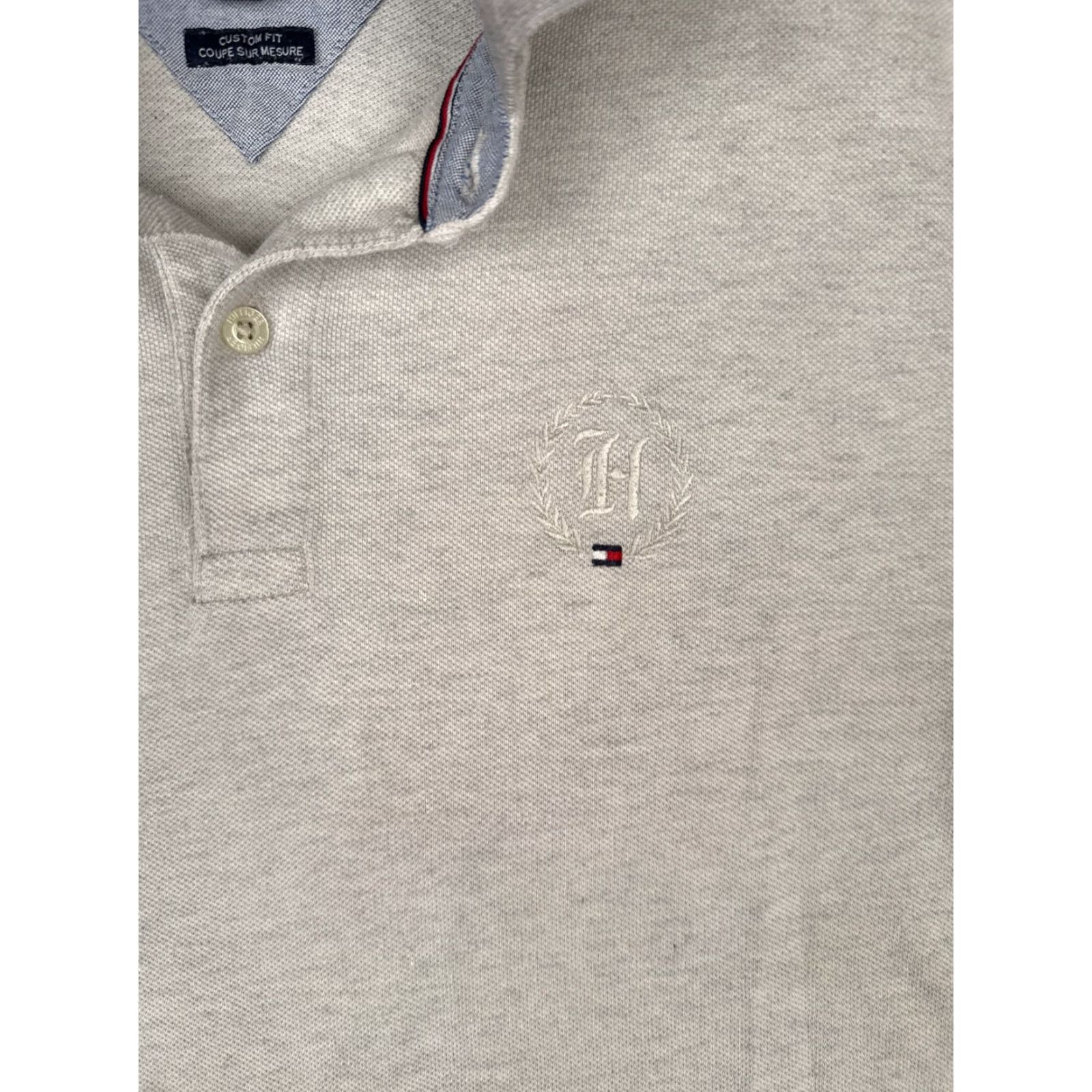 Tommy Hilfiger Tommy Hilfiger Polo Shirt Men L Gray Cotton Short Sleeve Slim Fit Classic Size US L / EU 52-54 / 3 - 6 Thumbnail