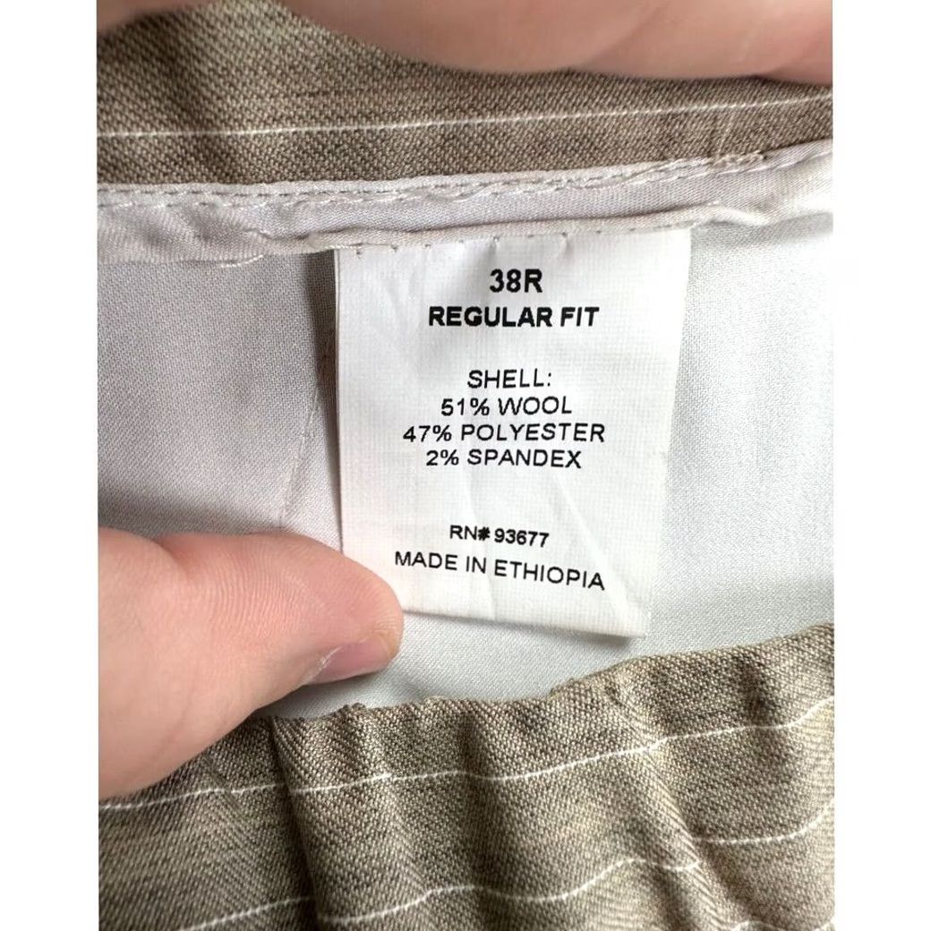 Stafford Stafford Pants Men 38 Tan Striped Regular Tailored Jogger Drawstring Pleated NEW Size US 38 / EU 54 - 6 Thumbnail