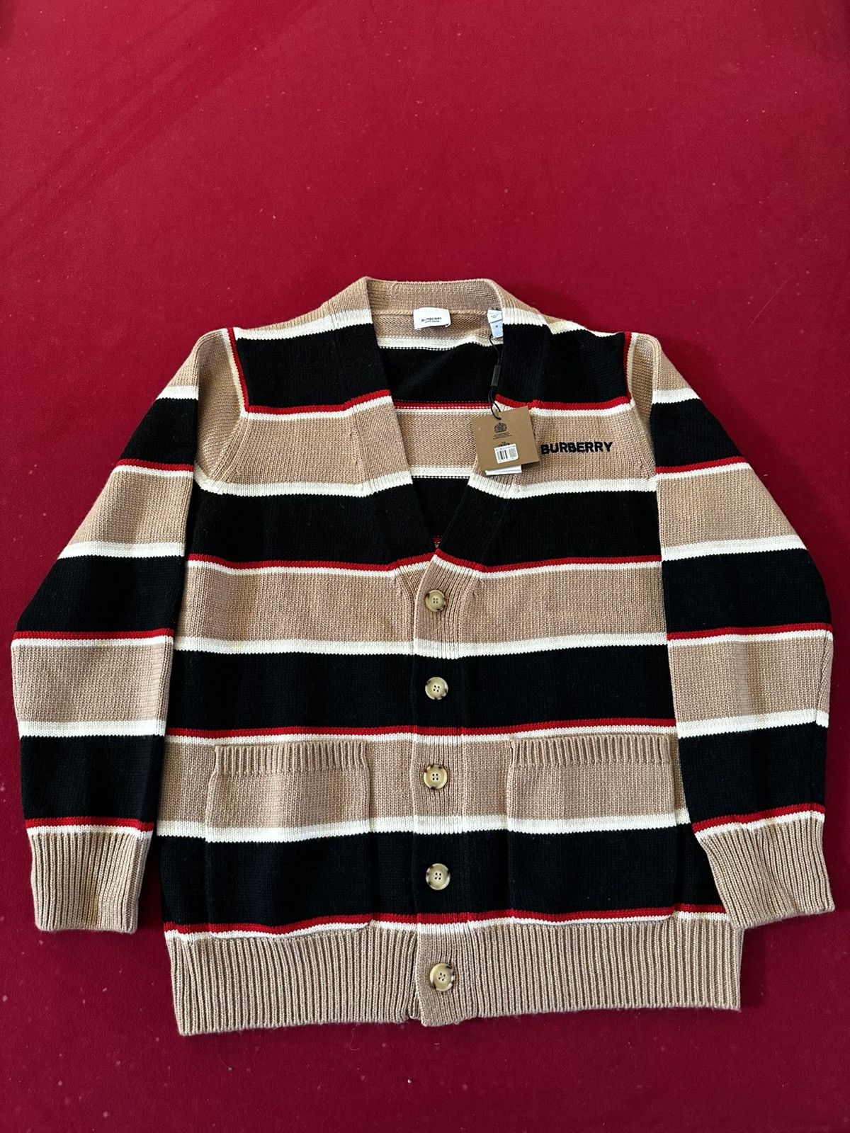 Burberry Burberry Striped Wool/Cashmere Knit Cardigan Size US S / EU 44-46 / 1 - 2 Thumbnail