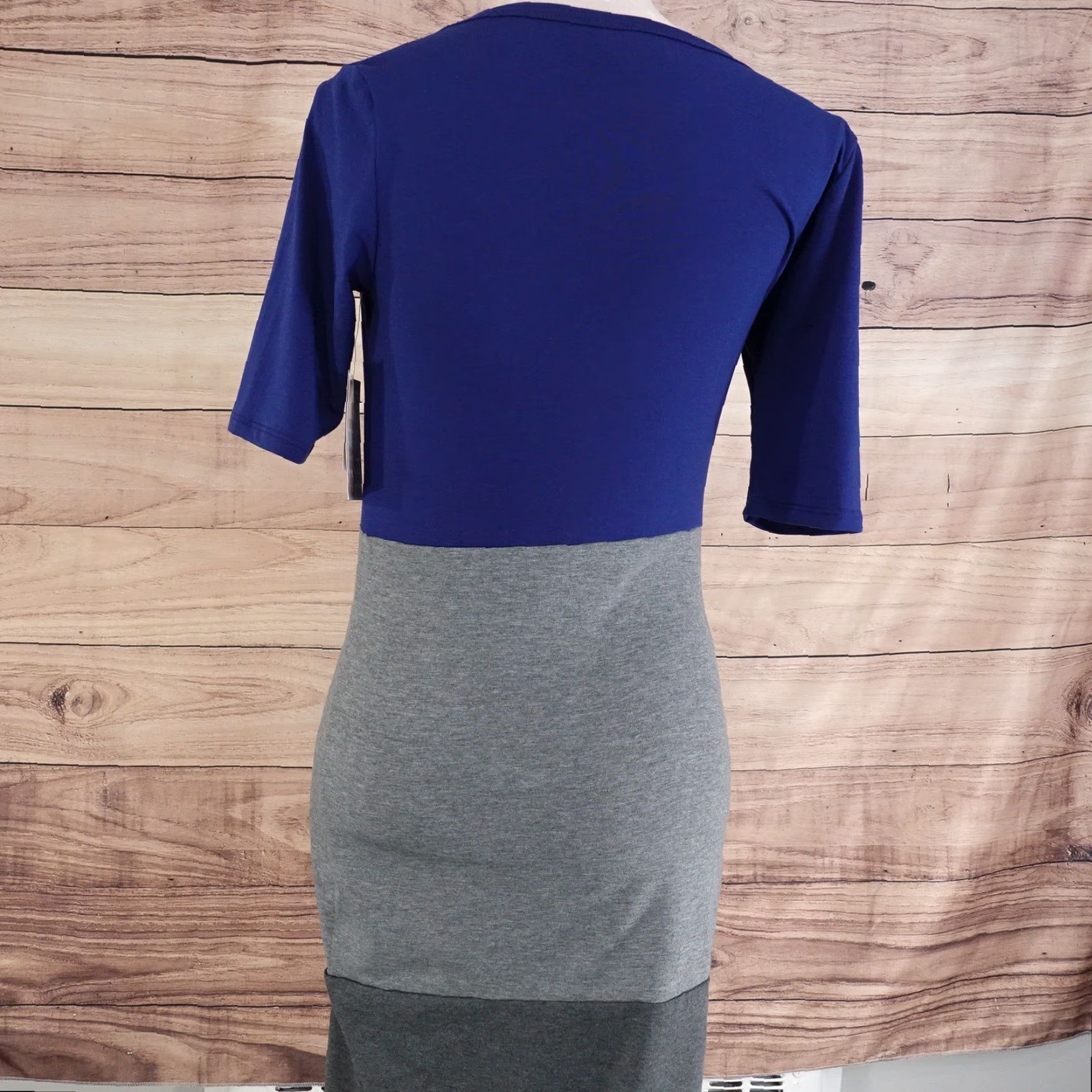 Vintage NWT LULAROE JULIA BLUE GRAY DRESS WOMENS SIZE XS NEW Size XS / US 0-2 / IT 36-38 - 3 Thumbnail