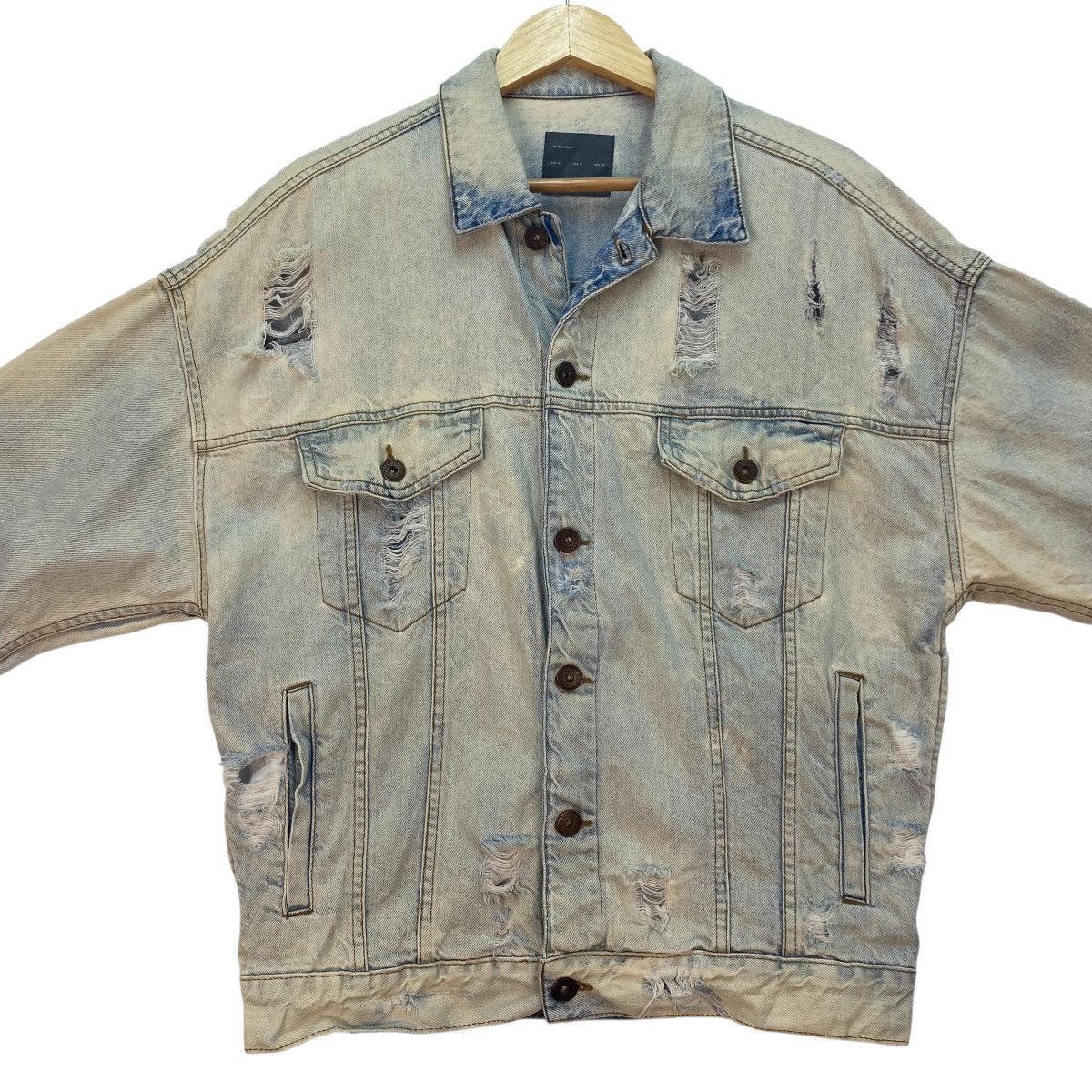 Zara 💥Zara Denim Man Distressed Jacket Size US M / EU 48-50 / 2 - 4 Thumbnail