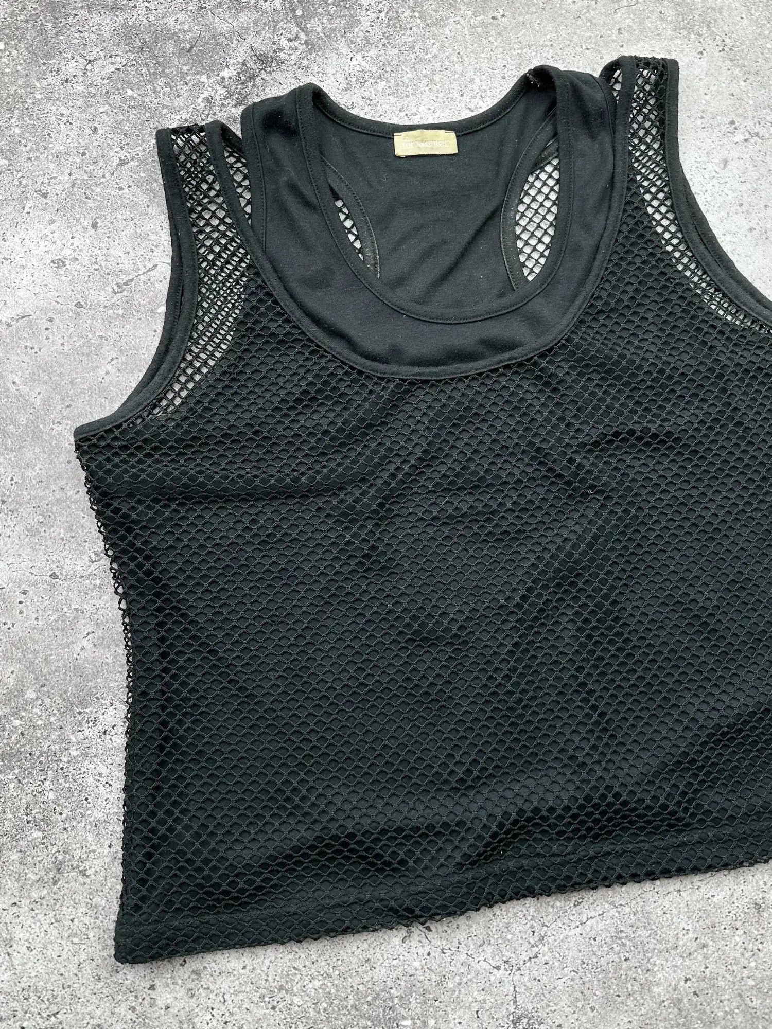 Vintage Vintage Mesh Tank Top C499(V267) Size L / US 10 / IT 46 - 2 Thumbnail
