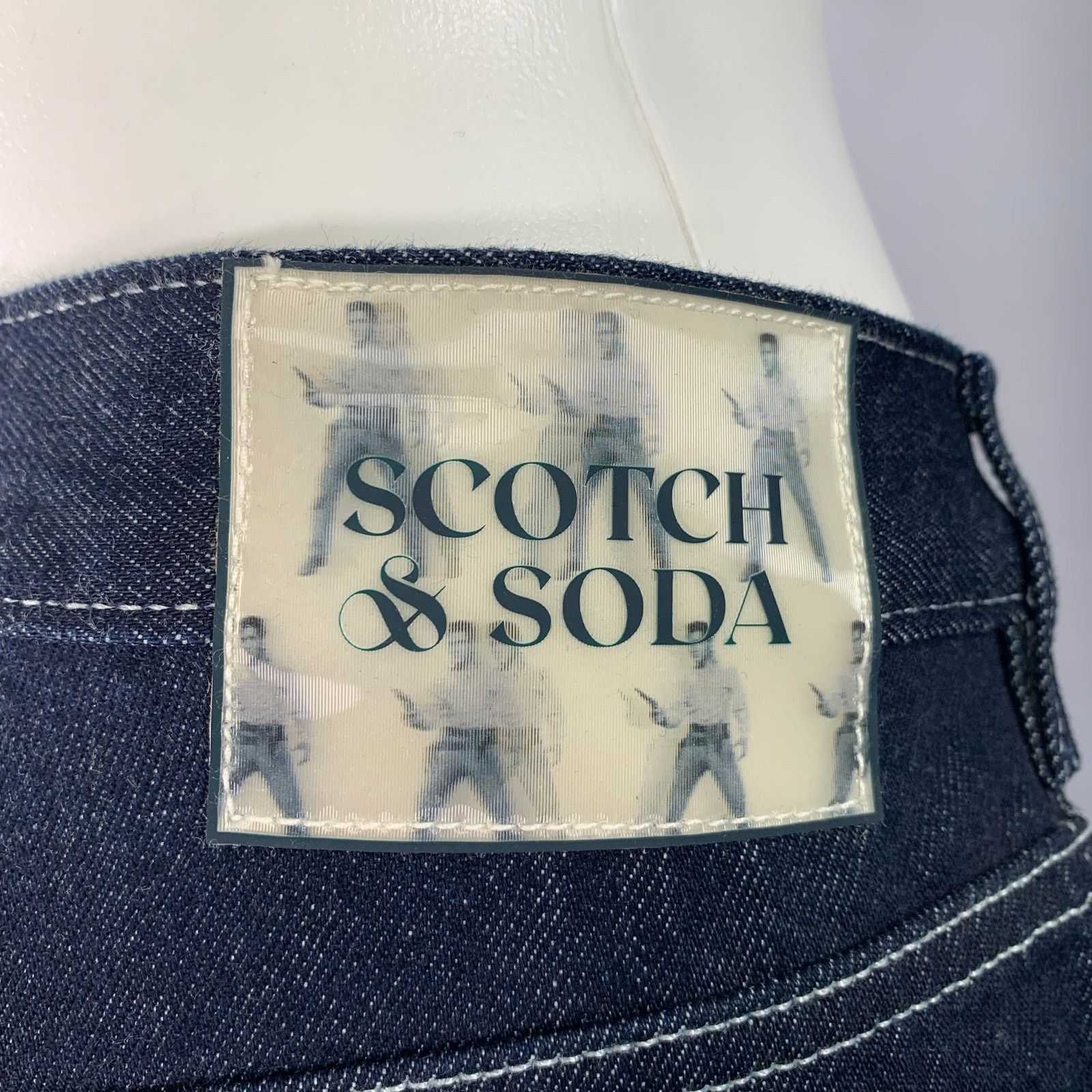 Scotch & Soda The Vert Blue Indigo Contrast Stitch Organic Cotton Jeans Size US 33 - 4 Thumbnail