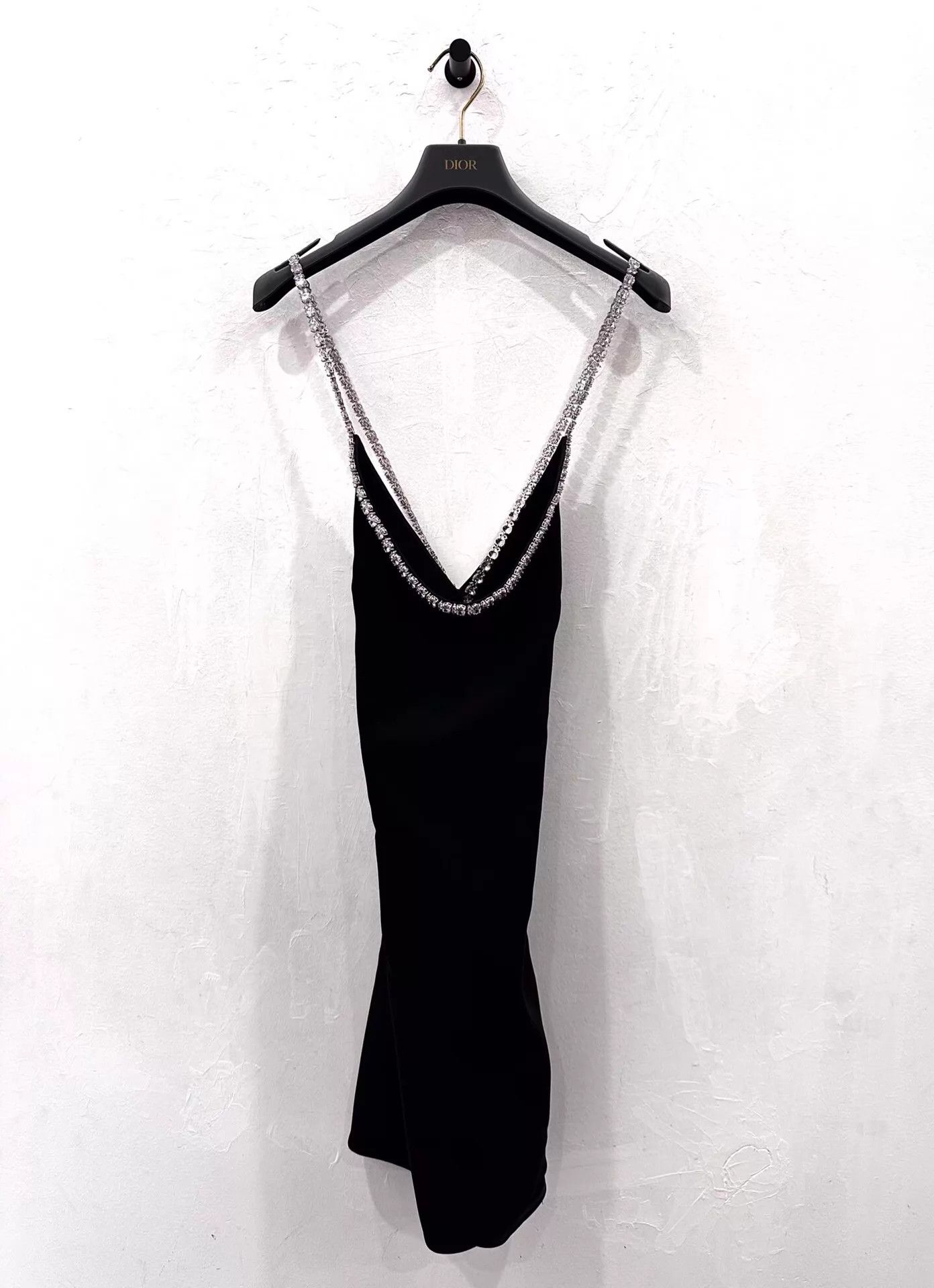 Miu Miu MIU MIU Gatsby Back Cross Crystal Black Dress 40 New Size S / US 4 / IT 40 - 1 Thumbnail