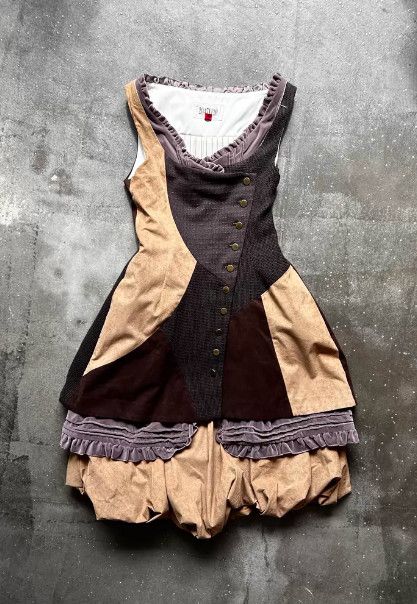 20471120 20471120 1990s Asymmetrical Patchwork Dress Size M / US 6-8 / IT 42-44 - 1 Thumbnail