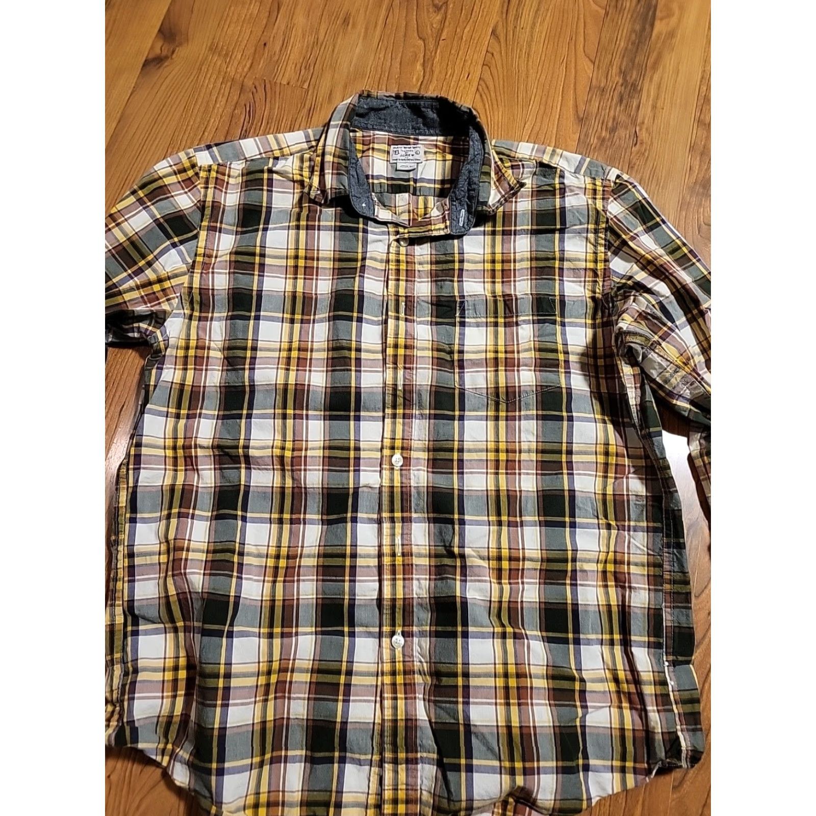 J.Crew J.CREW Tailored Button-Up Plaid Pocket Shirt Cotton Large 42/44" Multicolor Long Sleeve Classic Mens Size US L / EU 52-54 / 3 - 4 Thumbnail