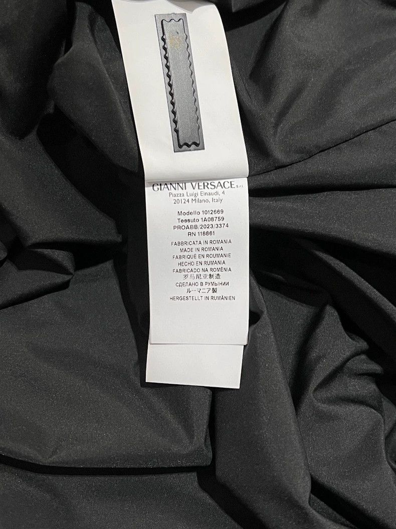 Versace Versace Black dark stripe stand-up collar zip-up jacket Size US M / EU 48-50 / 2 - 8 Thumbnail
