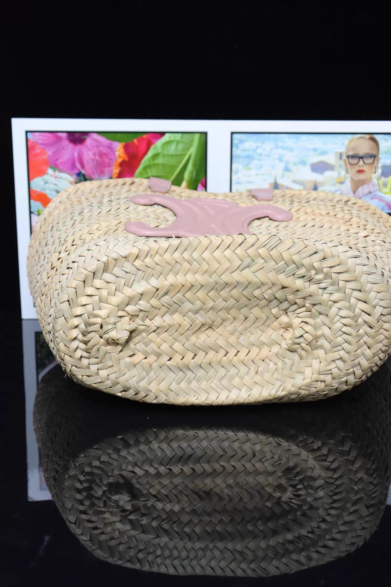 Celine Celine Straw Basket Bag Pink 26x19.5x14 Size ONE SIZE - 5 Thumbnail