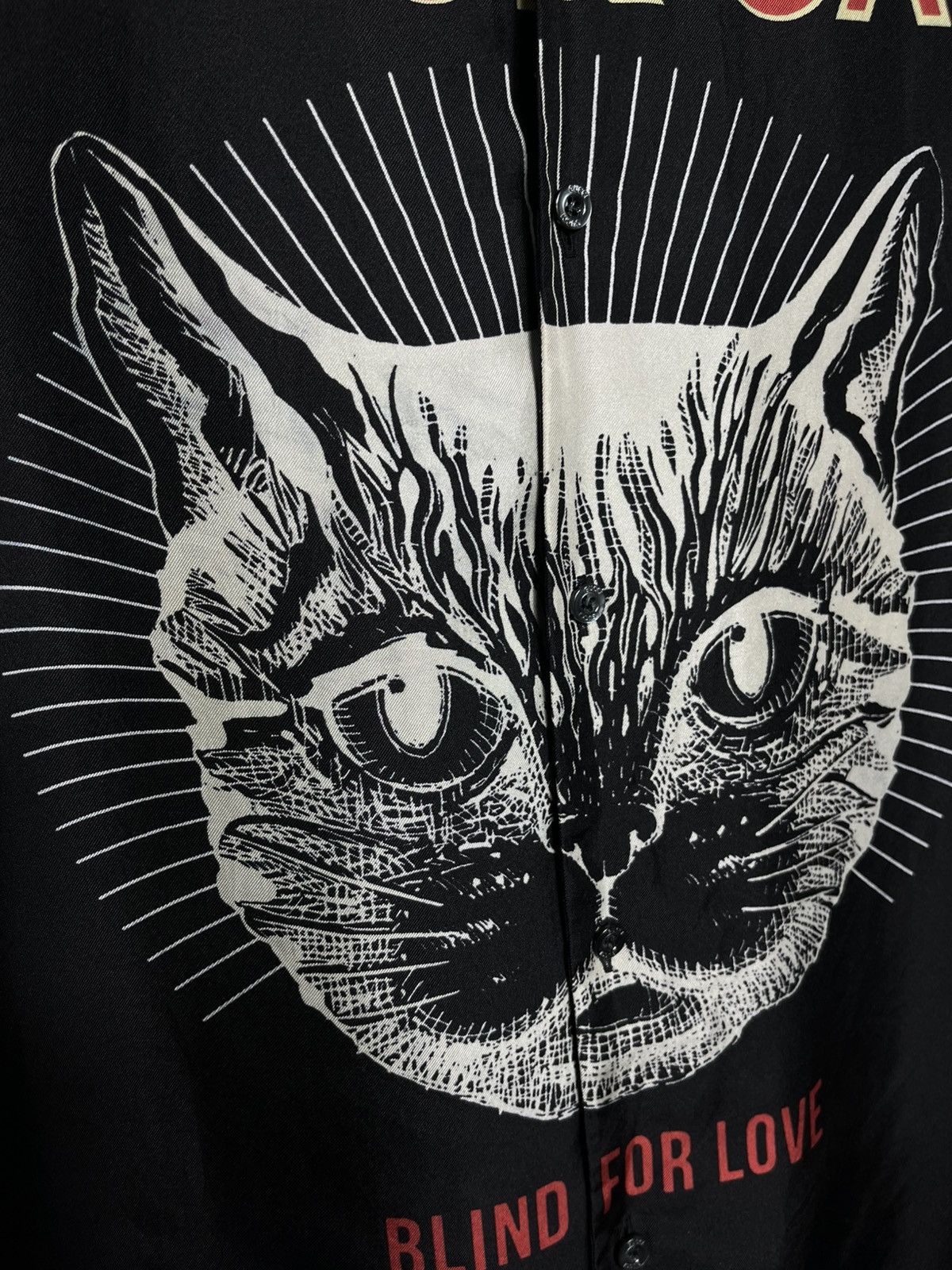 Gucci Gucci Black Cat Blind for Love Silk Black Mens Size US M / EU 48-50 / 2 - 4 Thumbnail