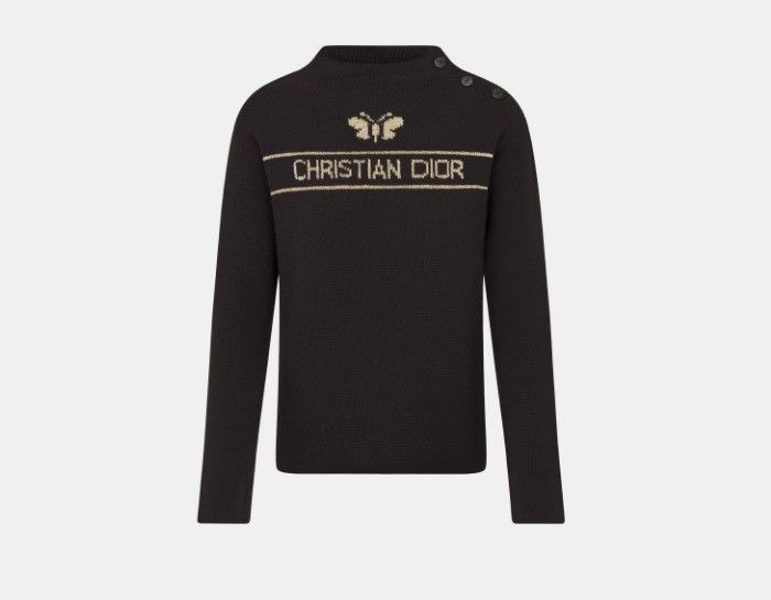 Dior o1w1db10425 414S94N Embroidered Sweater in Black Size XS / US 0-2 / IT 36-38 - 1 Thumbnail
