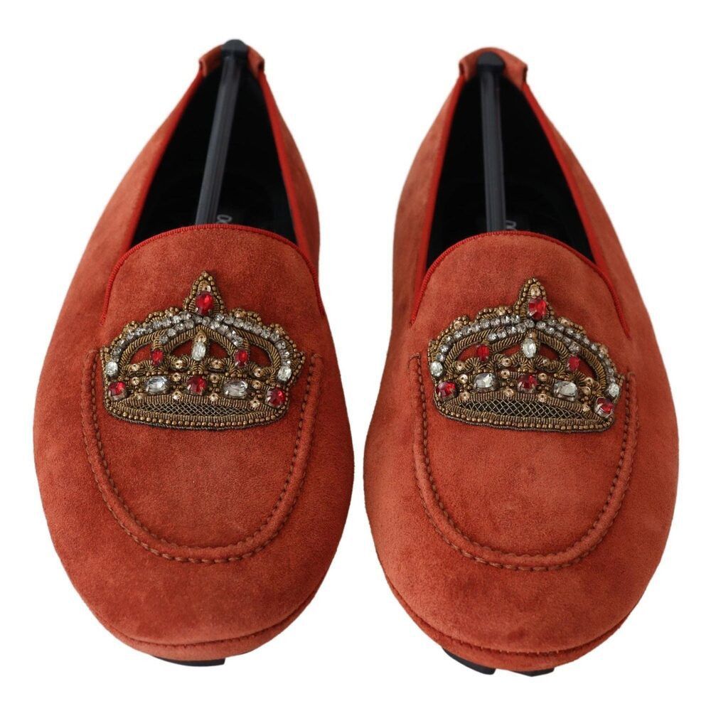 Dolce & Gabbana Dolce & Gabbana Opulent Orange Leather Loafers with Gold Emb Size US 7 / EU 40 - 7 Thumbnail
