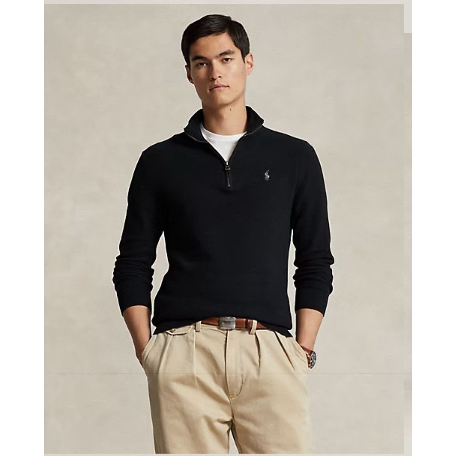 Ralph Lauren NWT Polo Ralph Lauren Men Cotton Quarter-Zip Sweater Black M Size US M / EU 48-50 / 2 - 6 Thumbnail