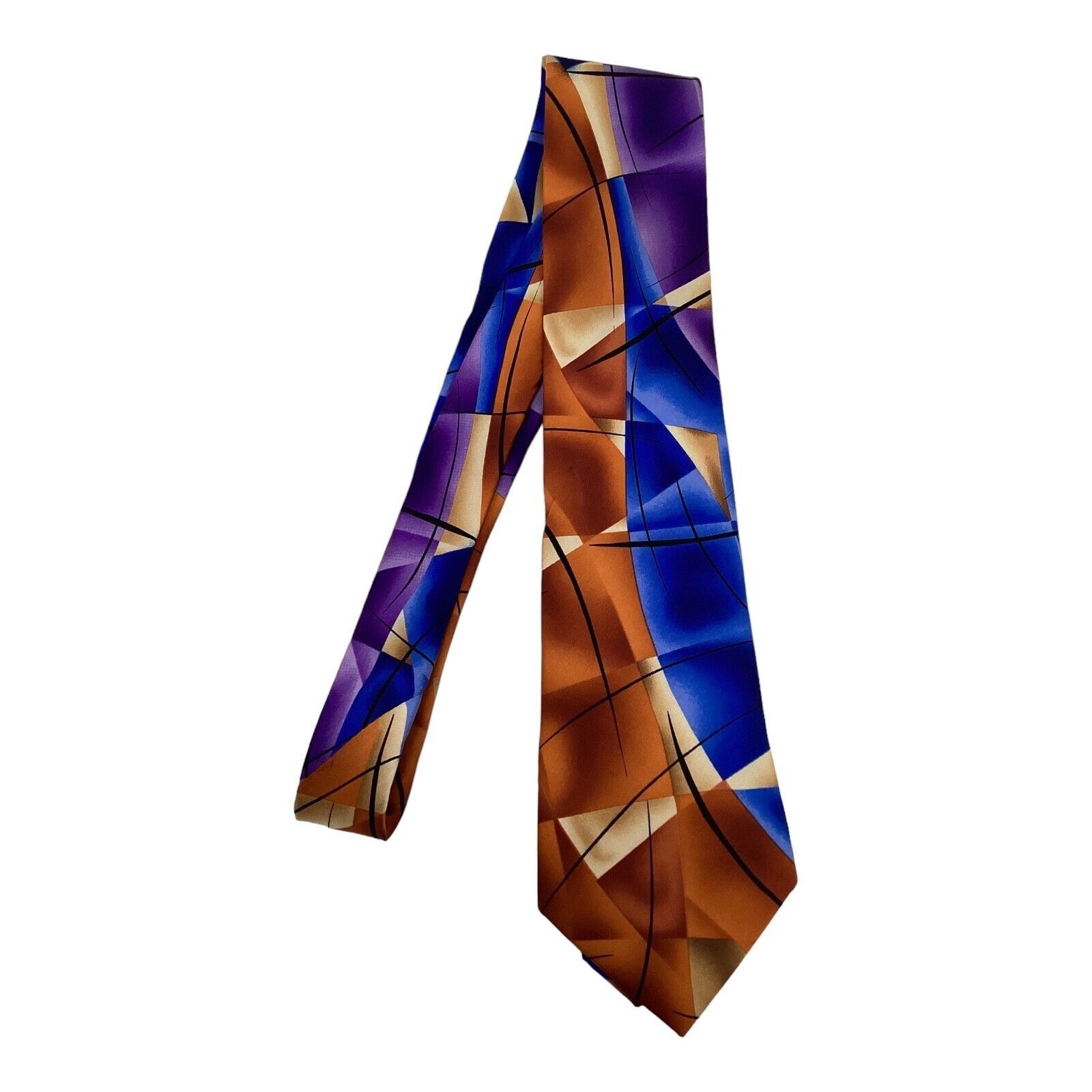 Other JERRY GARCIA Blue Brown Art Print Silk Tie W: 3.75" EX COND Size ONE SIZE - 1 Thumbnail