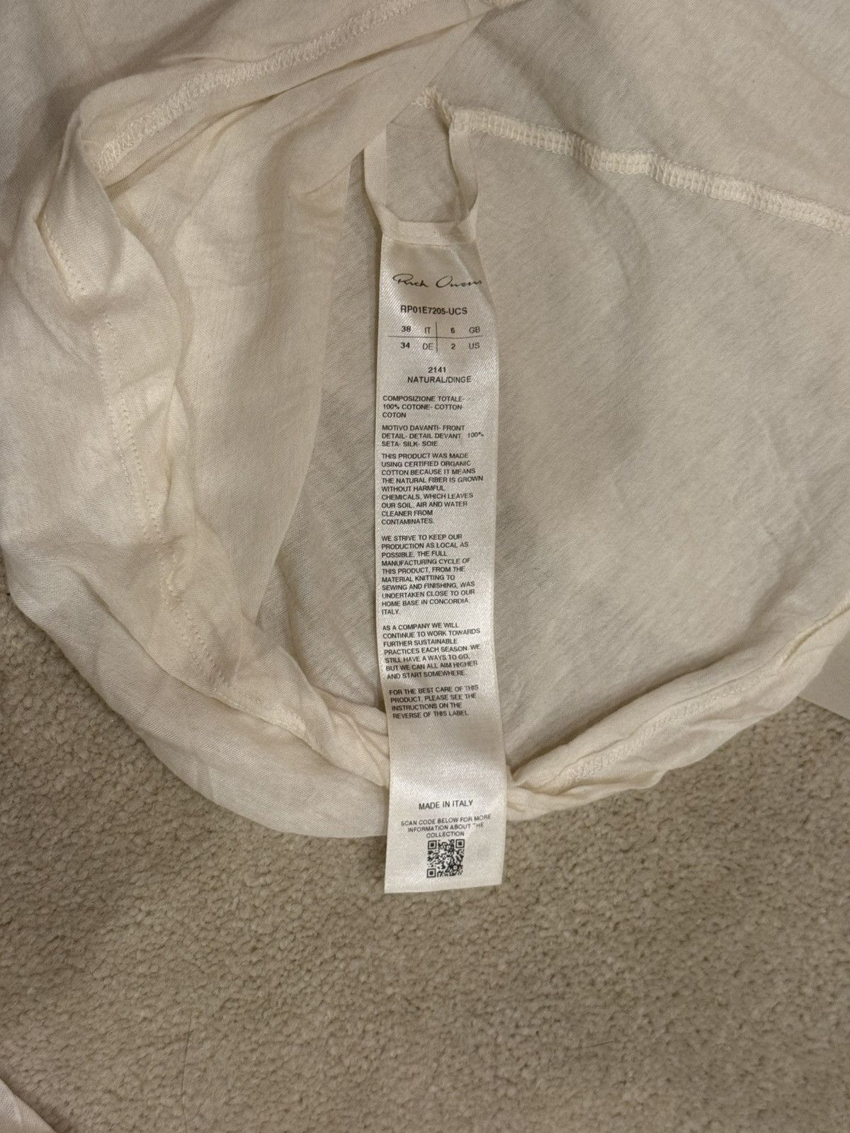 Rick Owens Rick Owens Drain T Longsleeve Size XS / US 0-2 / IT 36-38 - 6 Thumbnail