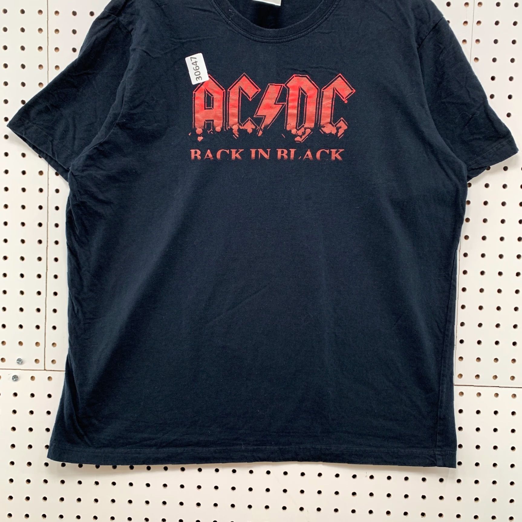 Spell VINTAGE AC/DC Back In Black Shirt Mens Large Red Spell Out Music Band 23x27.5 Size US L / EU 52-54 / 3 - 6 Thumbnail