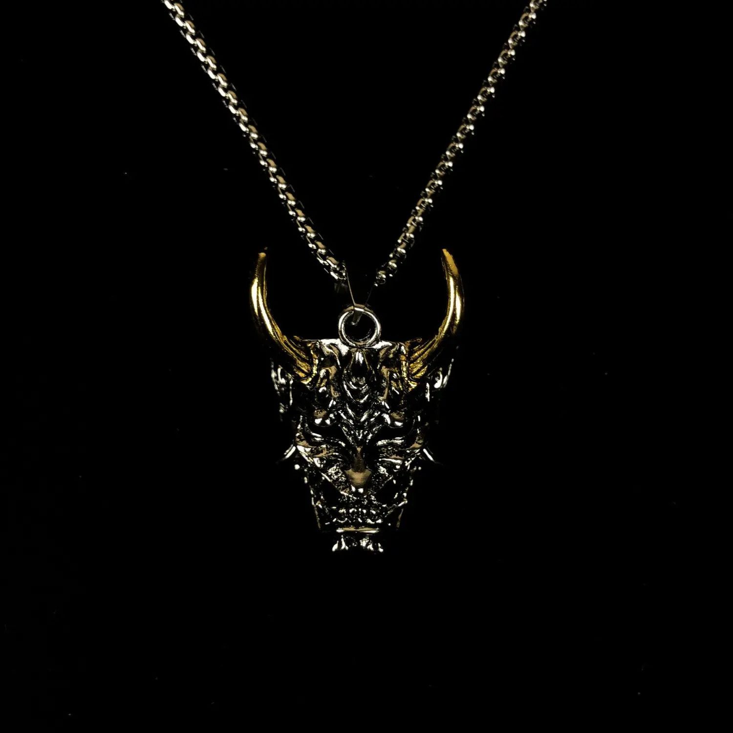 Jewelry Demon Pendant Necklace Punk Chain Size ONE SIZE - 3 Thumbnail