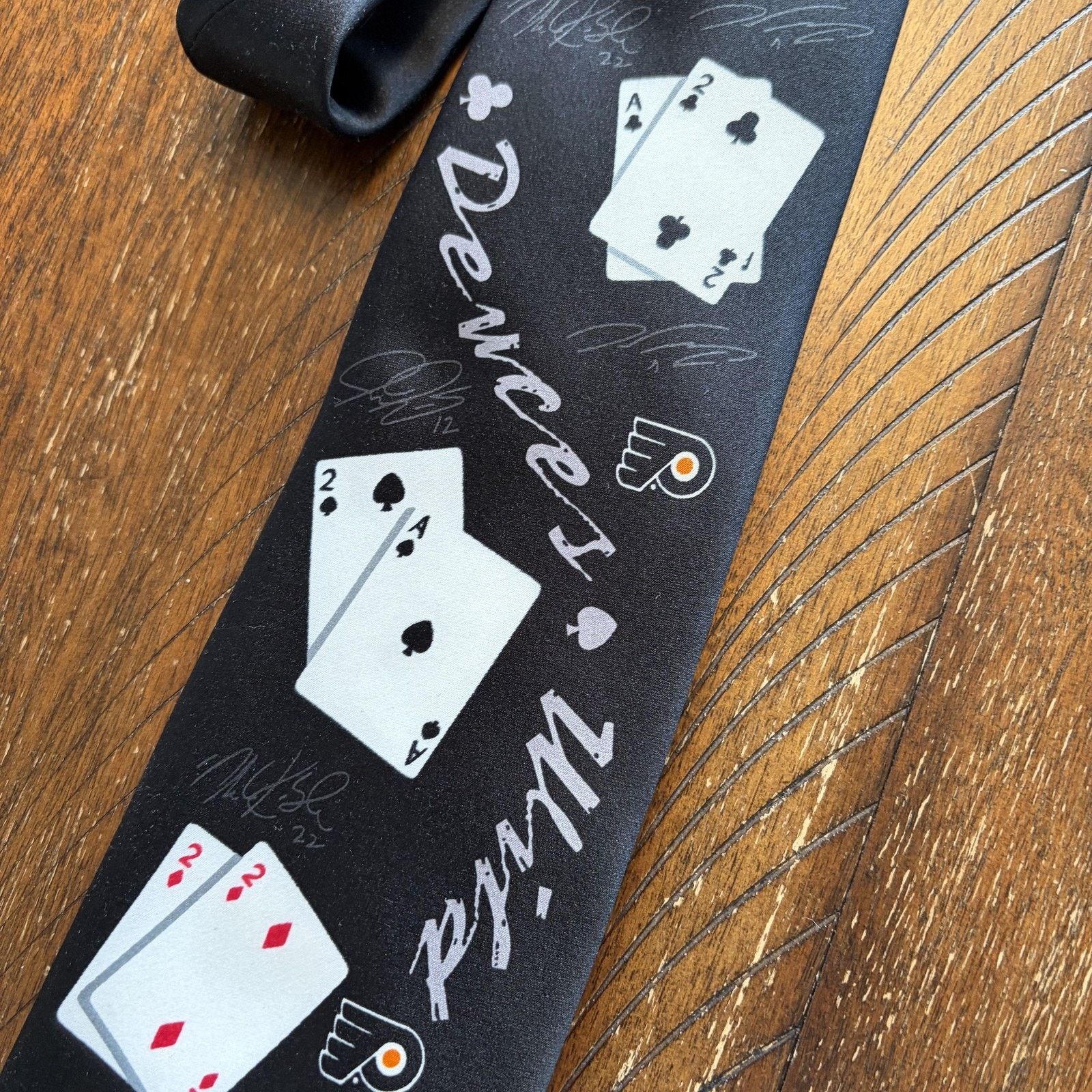 Vintage Philadelphia Flyers Tie Mens Hockey Deuces Wild Playing Card Size ONE SIZE - 4 Thumbnail