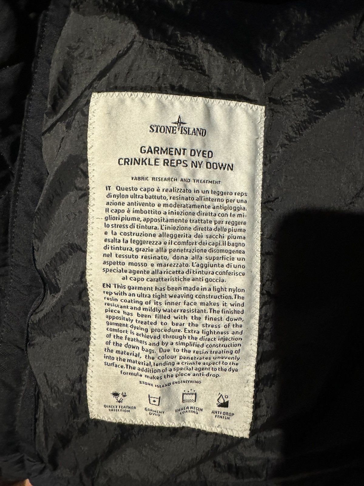 Stone Island Stone Island Crinckle Reps Down Navy Puffer Jacket Size US M / EU 48-50 / 2 - 4 Thumbnail