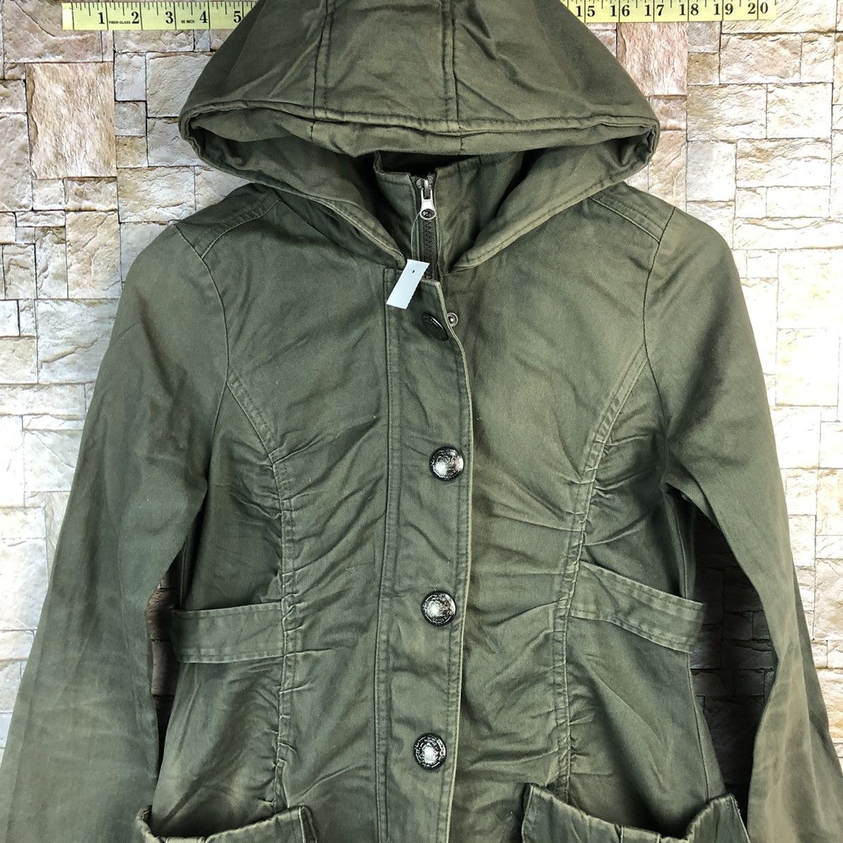 Japanese Brand Backs Green Coats jacket Hoodie #A826 Size M / US 6-8 / IT 42-44 - 5 Thumbnail