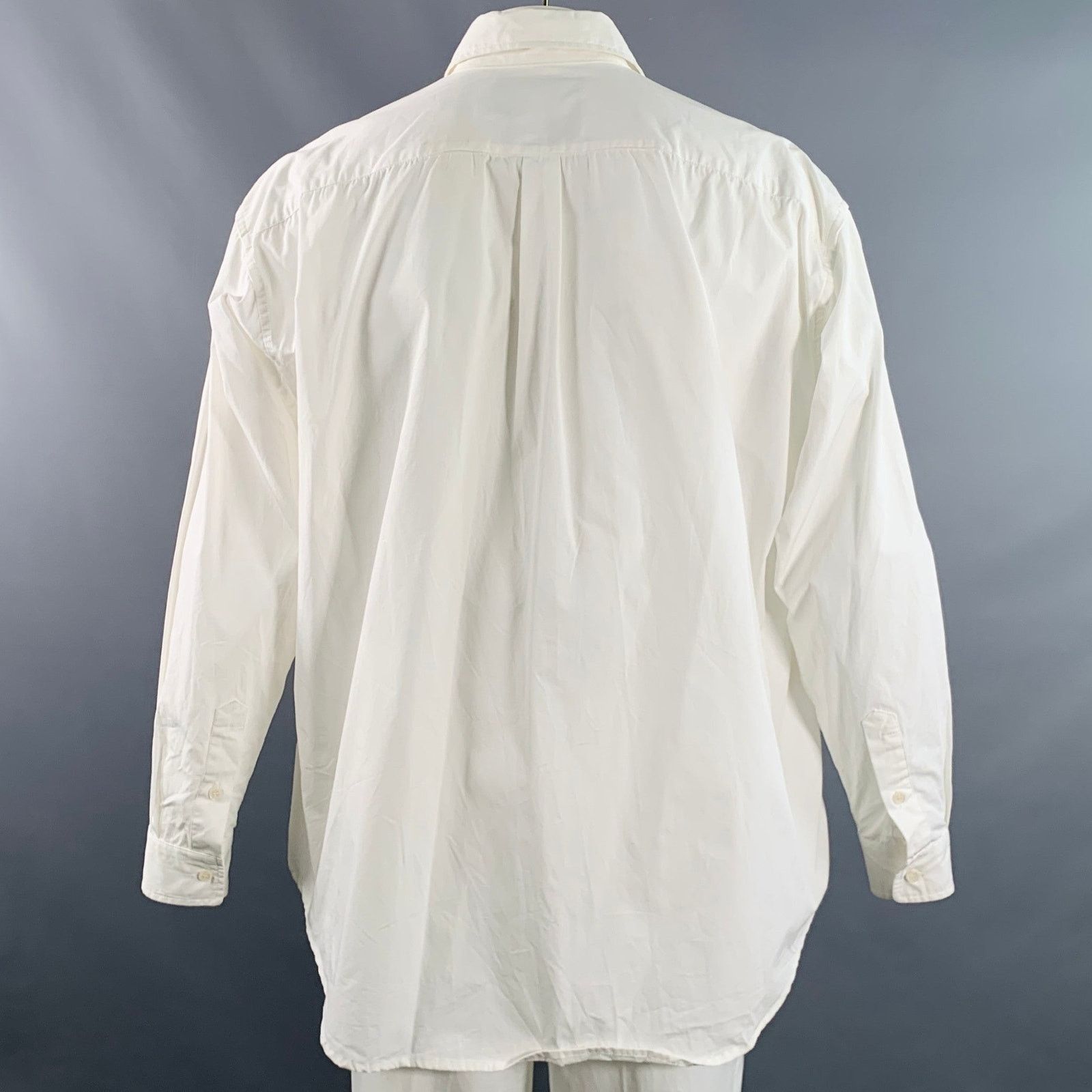 Other EVISTUB Size L White Cotton Oversized Long Sleeve Shirt Size US L / EU 52-54 / 3 - 3 Thumbnail