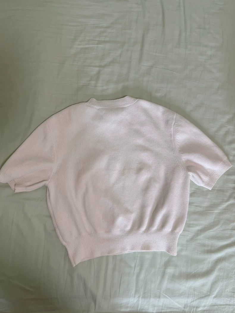 Alexander Wang Alexander Wang White Knit Short Sleeve Top- Size XS / US 0-2 / IT 36-38 - 2 Thumbnail