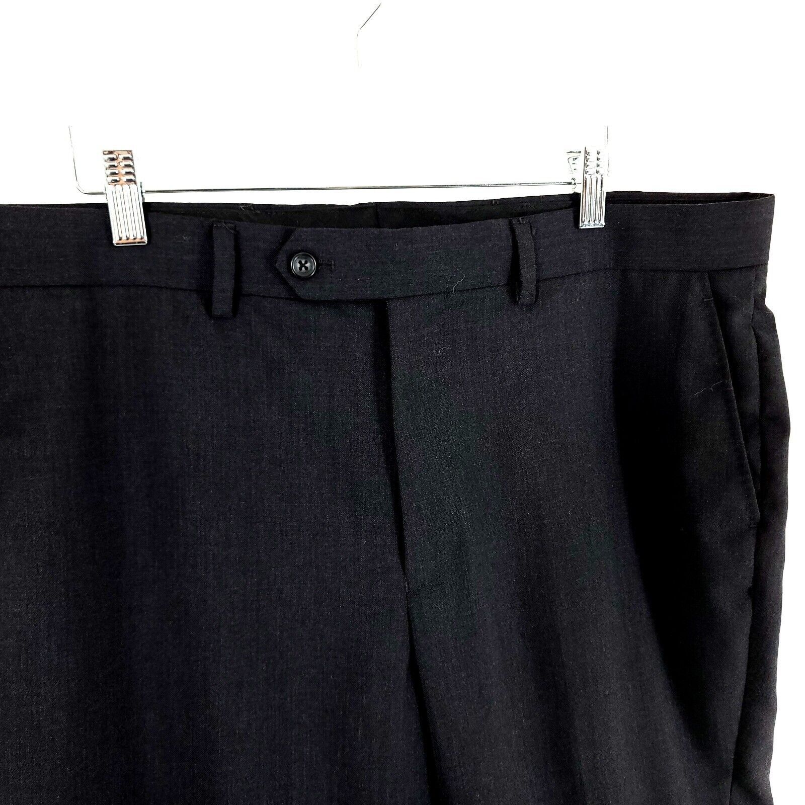 Pronto Uomo Pronto Uomo Wool Gray Flat Front Mid Rise Dress Pants 39/30 Size 38R - 2 Thumbnail