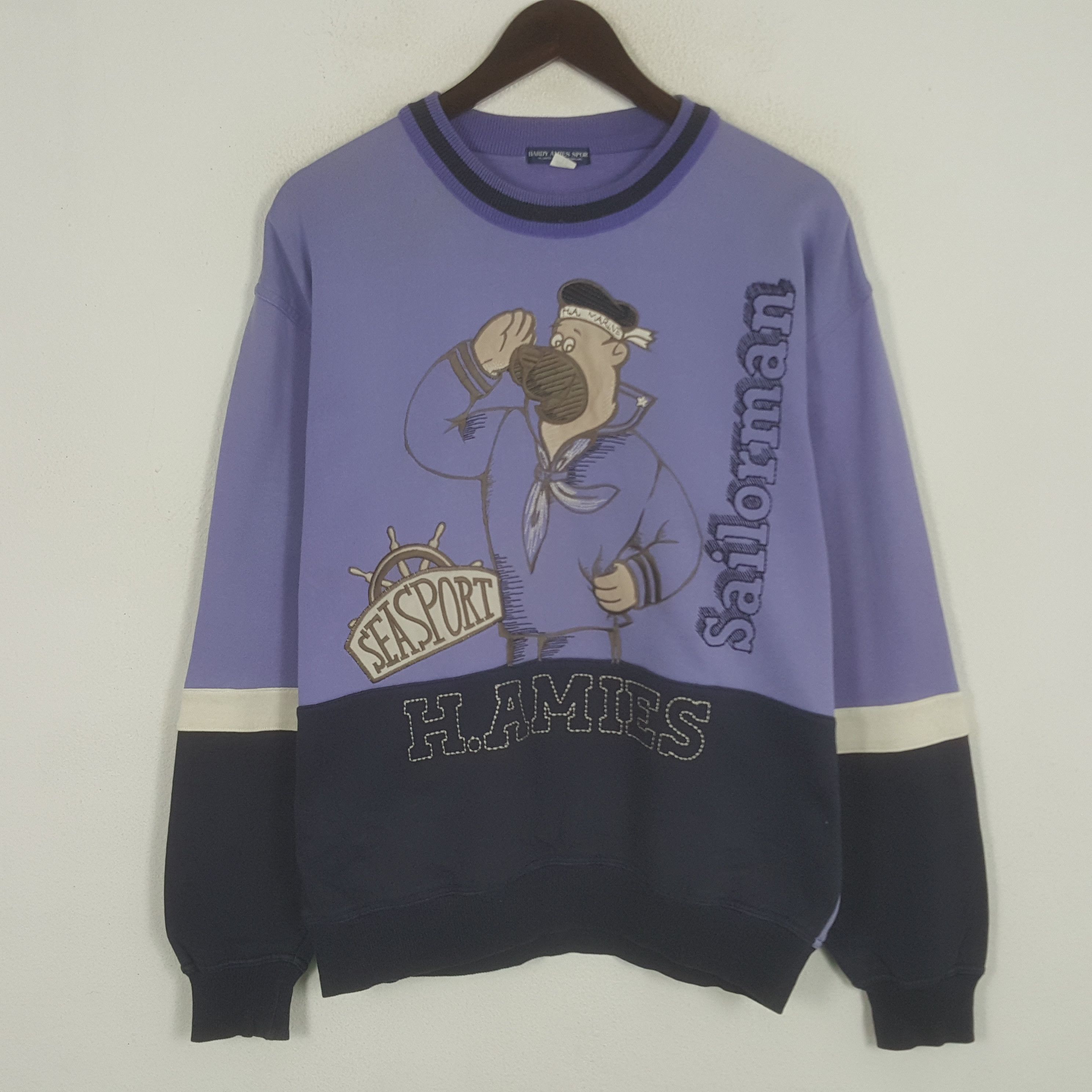 image of Hardy Amies x Vintage Hardy Amien Sweatshirt in Blue, Men's (Size Large)