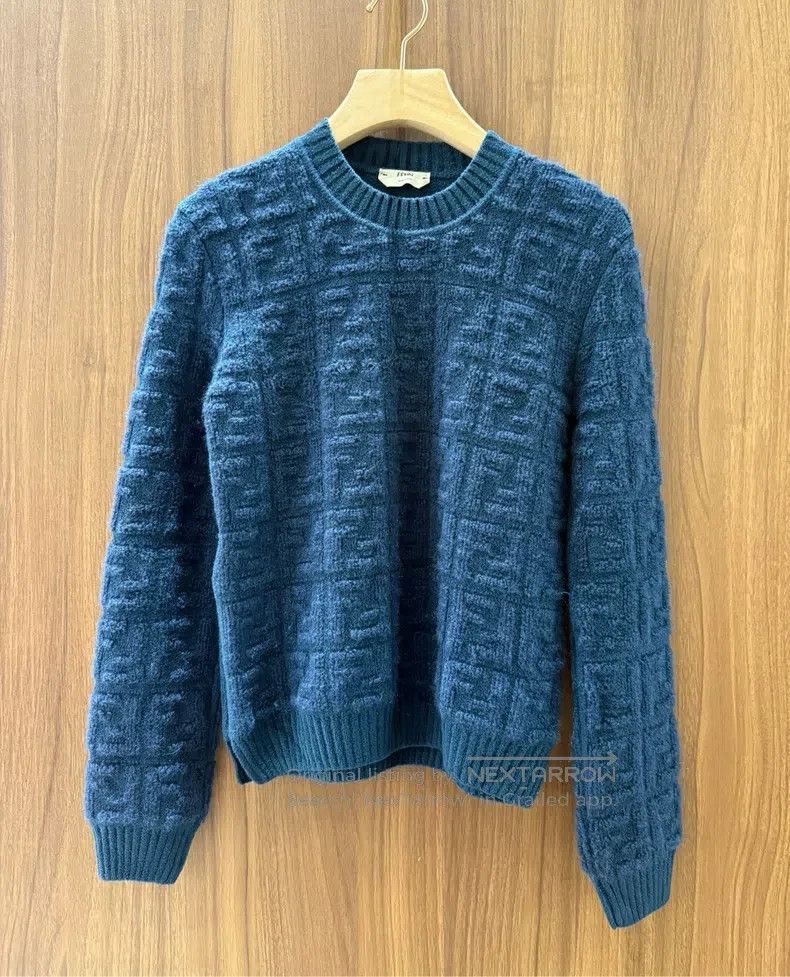 Fendi Fendi Navy Blue Full Print FF Sweater Size XXS / US 00 / IT 34 - 2 Thumbnail