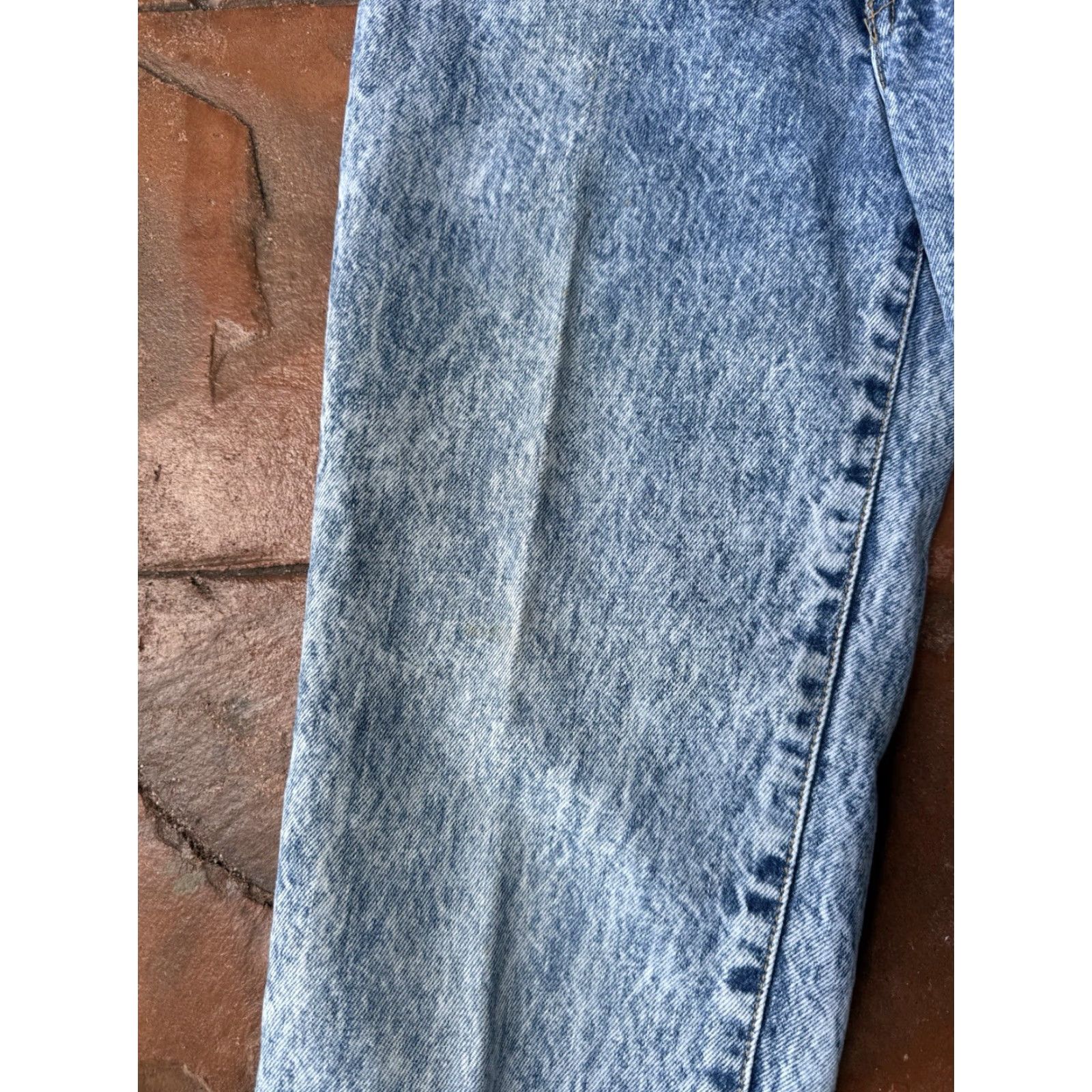 Edwin VINTAGE Edwin Denim Straight Jeans Women’s 24x26 Acid Wash Slim Blue 80s Size 42" / US 20 - 6 Thumbnail