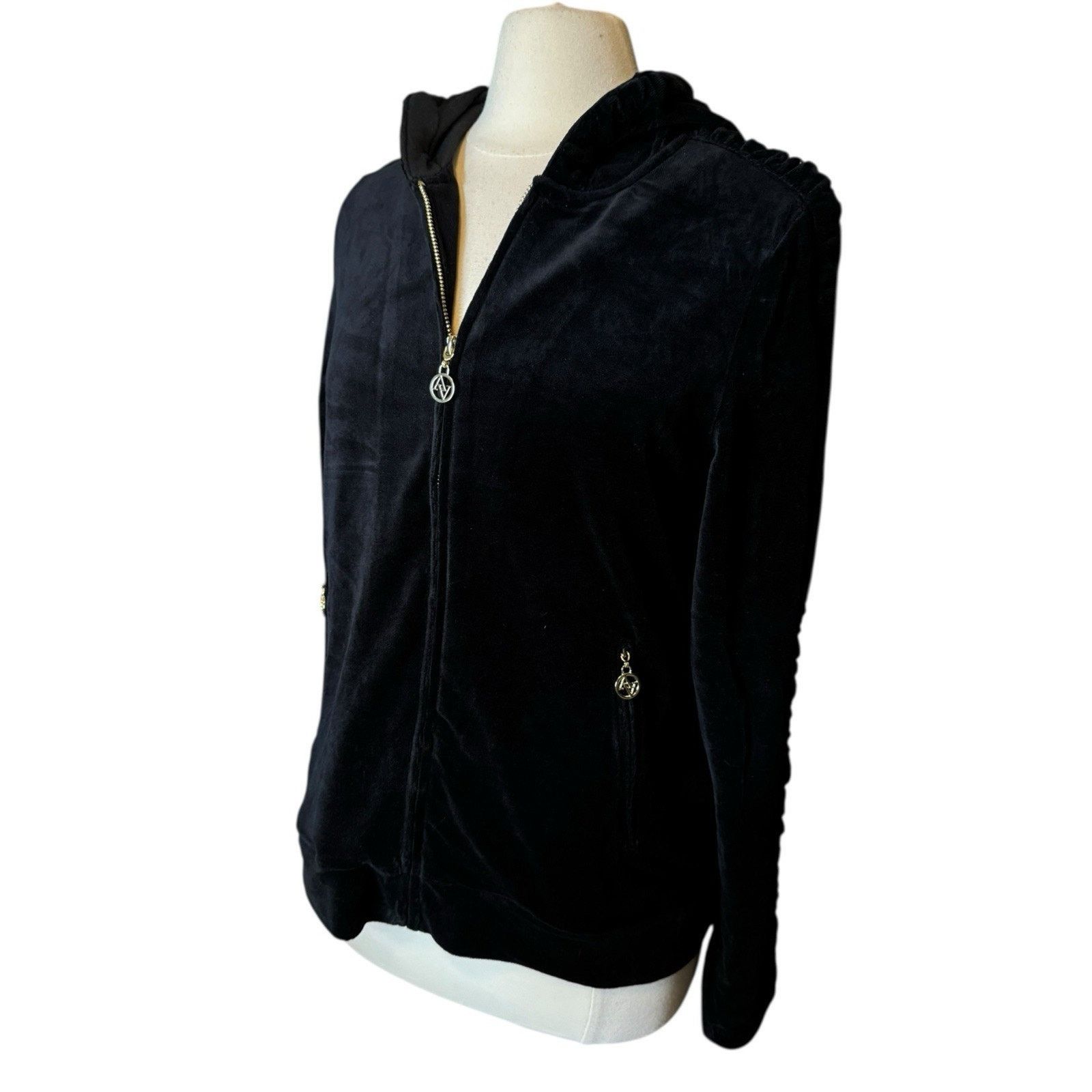 Other Adrienne Vittadini NEW Velour Full Zip Hoodie Sweatshirt Size XL / US 12-14 / IT 48-50 - 5 Thumbnail