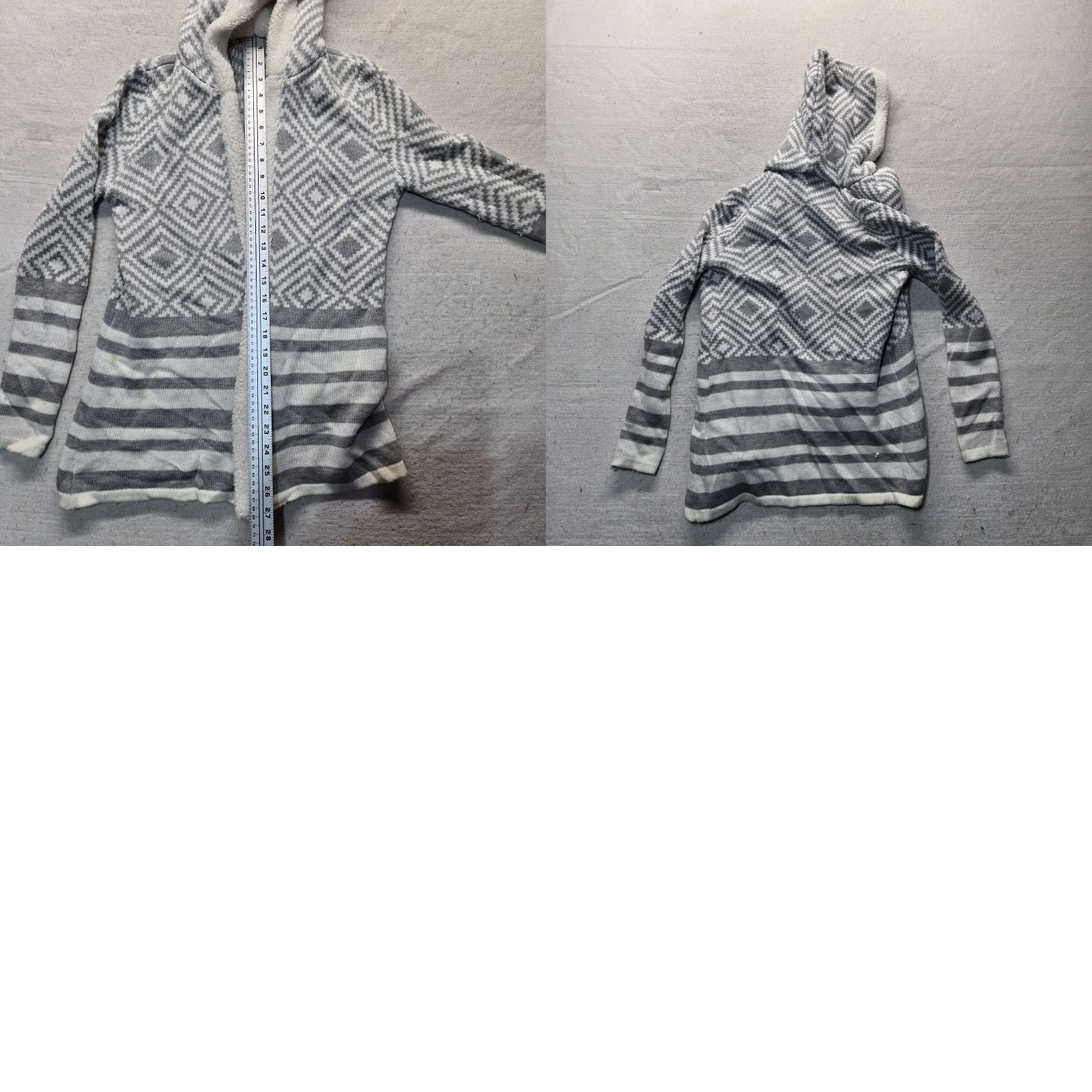 Vintage Altar'd State Cardigan Sweater Open Front Striped Mauve Gray White Adult Women's S Small Regular Size Small Size S / US 4 / IT 40 - 8 Thumbnail