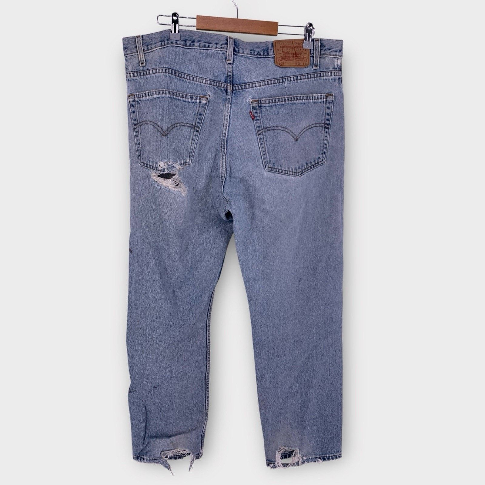Levi's VTG Levi's 505 40x30 Blue Jeans Y2K 90s Distressed Thrashed Size US 40 / EU 56 - 3 Thumbnail