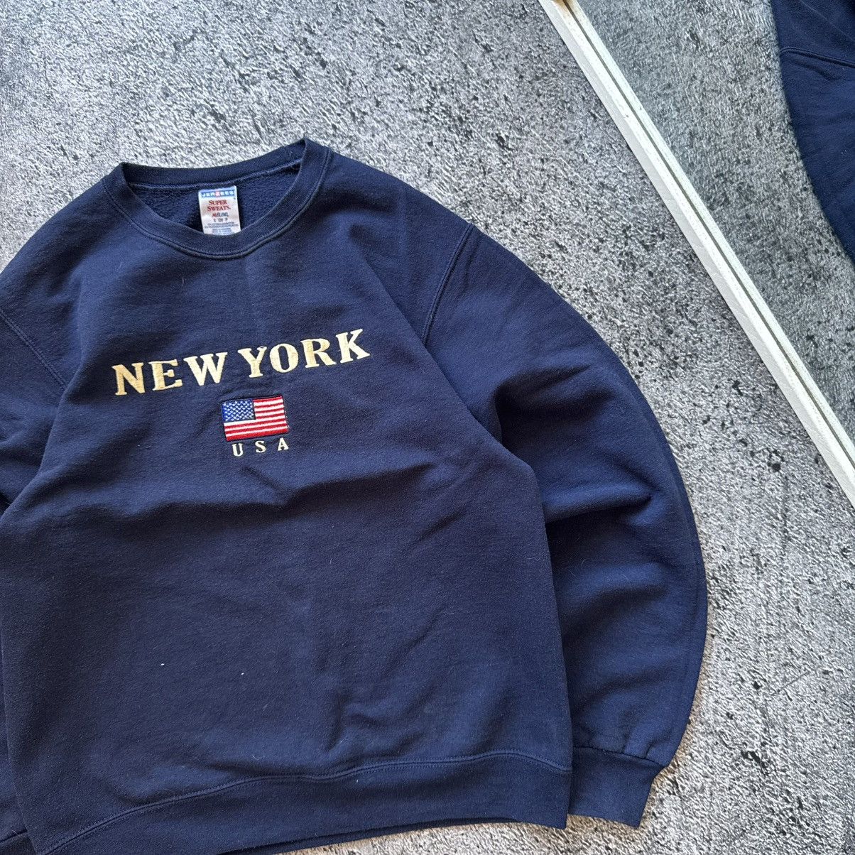 Jerzees Sweatshirt usa new york navy size s jerzees super sweats Size S / US 4 / IT 40 - 2 Thumbnail