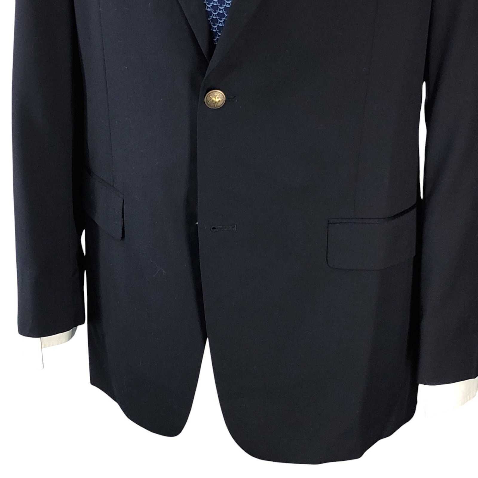 Hart Schaffner Marx Hart Schaffner Marx HSM Size 42L Blazer Navy Bronze Button Size 42L - 3 Thumbnail